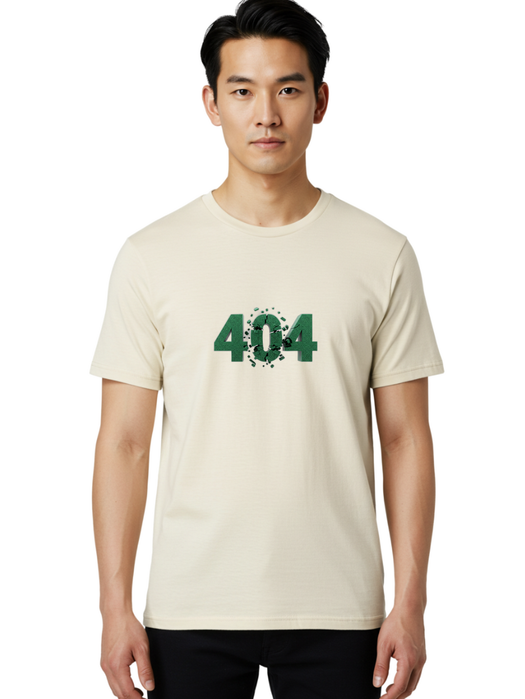 404-Error Men'S Graphic Tee, 100% Cotton, Comfortable Casual Summer Wear, Machine Washable, 404 Error, Broken Link, Page Not Found, Crushed Numbers, Broken Text, Error Message, Website Glitch, Broken Webpage Baa093