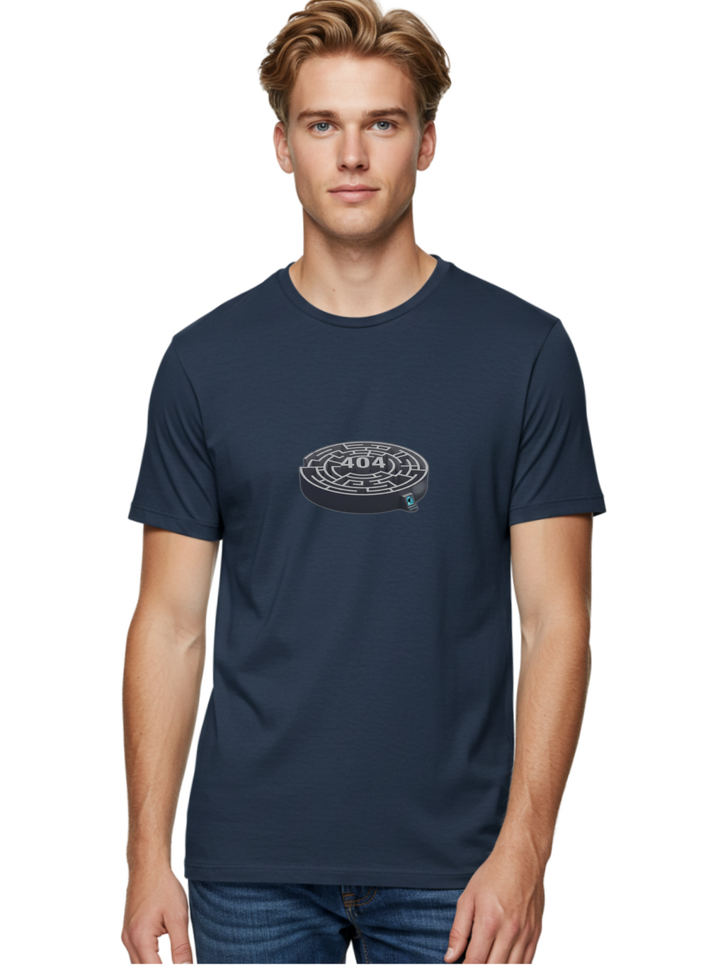 404-Maze Men'S Graphic Tee, 100% Cotton, Comfortable Casual Summer Wear, Machine Washable, Error Page, 404 Maze, Lost In Cyberspace, Digital Labyrinth, Website Error, Broken Link, Navigation Issue, Problem Solving, Online Glitch, Baa096