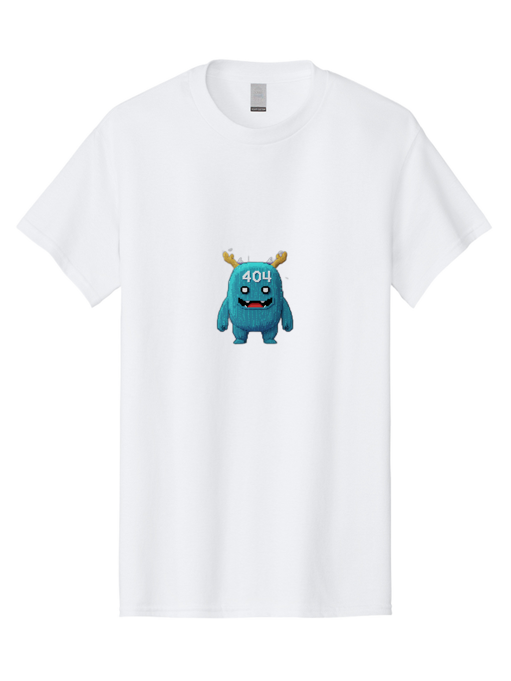 404-Monster-2 Men'S Graphic Tee, 100% Cotton, Comfortable Casual Summer Wear, Machine Washable, Cute Monster, Error Page, 404 Page, Funny Creature, Cartoon Character, Error Message, Digital Art, Web Design, Pixel Art Baa099