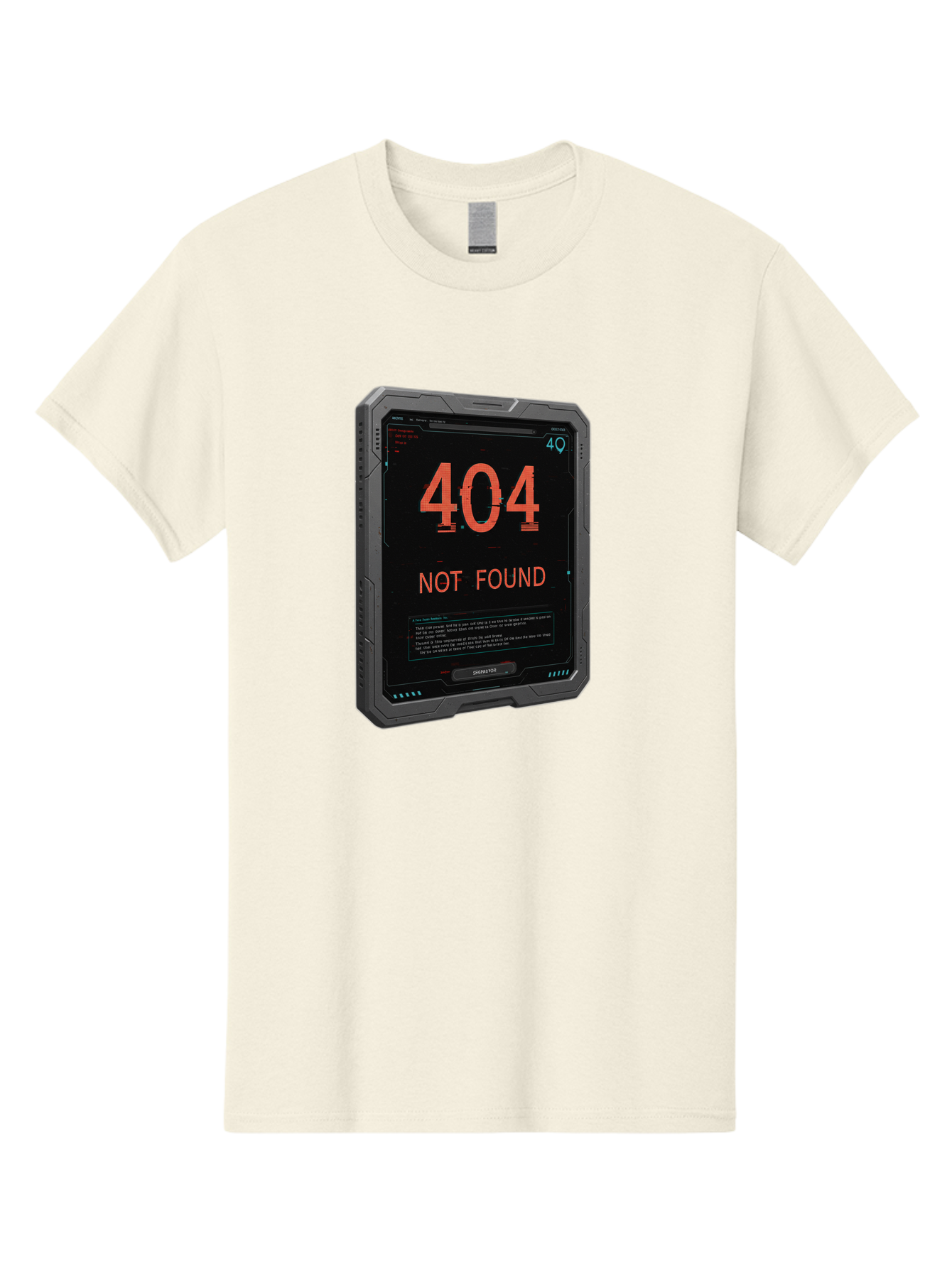 404-Not-Found Men'S Graphic Tee, 100% Cotton, Comfortable Casual Summer Wear, Machine Washable, 404 Error, Not Found Message, Futuristic Device, Error Screen, Cyberpunk Theme, Orange Text, Black Device, Tech Glitch, Sci-Fi Interface, Baa103