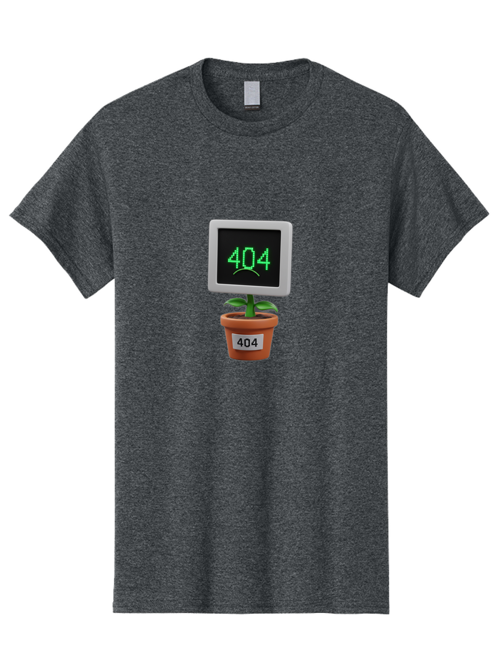 404-Plant Men'S Graphic Tee, 100% Cotton, Comfortable Casual Summer Wear, Machine Washable, 404 Error Message, Dead Link, Broken Page, Error Screen, Page Not Found, Digital Plant, Error Pot, Website Issue, Web Design Baa105