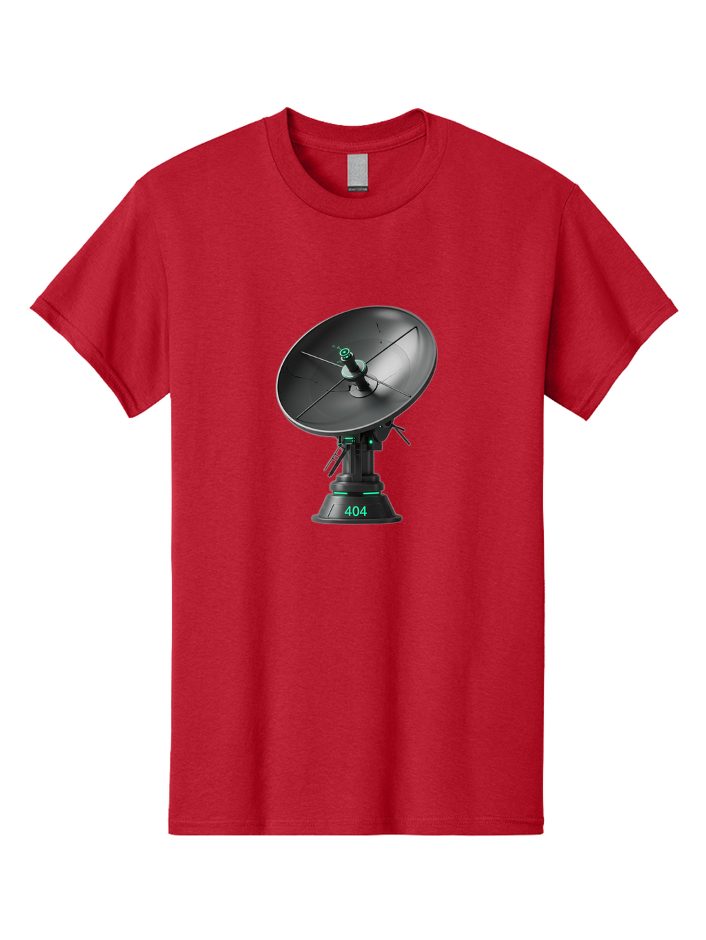 404-Satellite-Dish Men'S Graphic Tee, 100% Cotton, Comfortable Casual Summer Wear, Machine Washable, Satellite Dish, Futuristic Technology, Wireless Communication, 404 Error, Digital Connectivity, Cyberpunk Style, High-Tech Device, Baa108