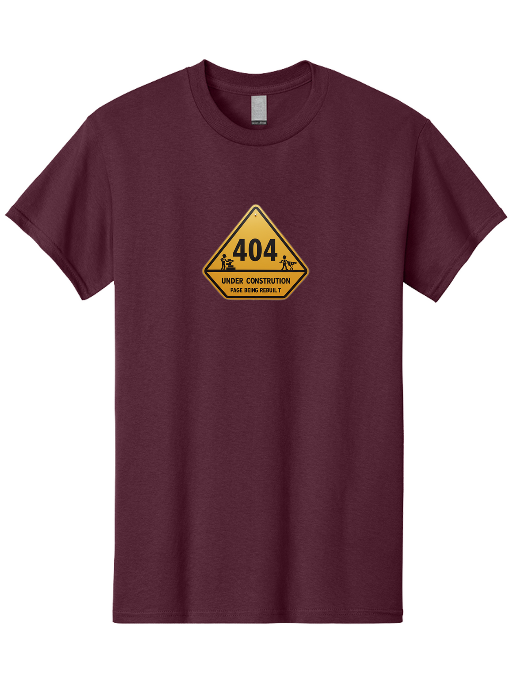 404-Under-Constrution Men'S Graphic Tee, 100% Cotton, Comfortable Casual Summer Wear, Machine Washable, 404 Error Page, Under Construction Sign, Website Maintenance, Web Development, Page Not Found, Website Under Repair, Construction Workers, Baa112