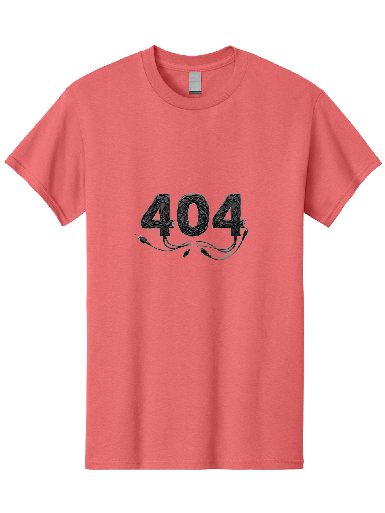 404 Men'S Graphic Tee, 100% Cotton, Comfortable Casual Summer Wear, Machine Washable, 404 Error, Tangled Wires, Cable Mess, Connectivity Issue, Network Problem, Error Message, Digital Glitch, Technology Failure Baa113