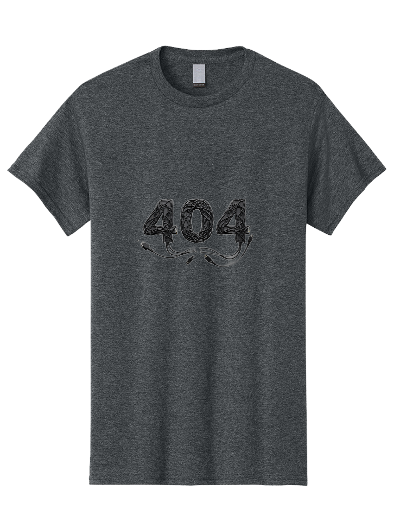 404 Men'S Graphic Tee, 100% Cotton, Comfortable Casual Summer Wear, Machine Washable, 404 Error, Tangled Wires, Cable Mess, Connectivity Issue, Network Problem, Error Message, Digital Glitch, Technology Failure Baa113