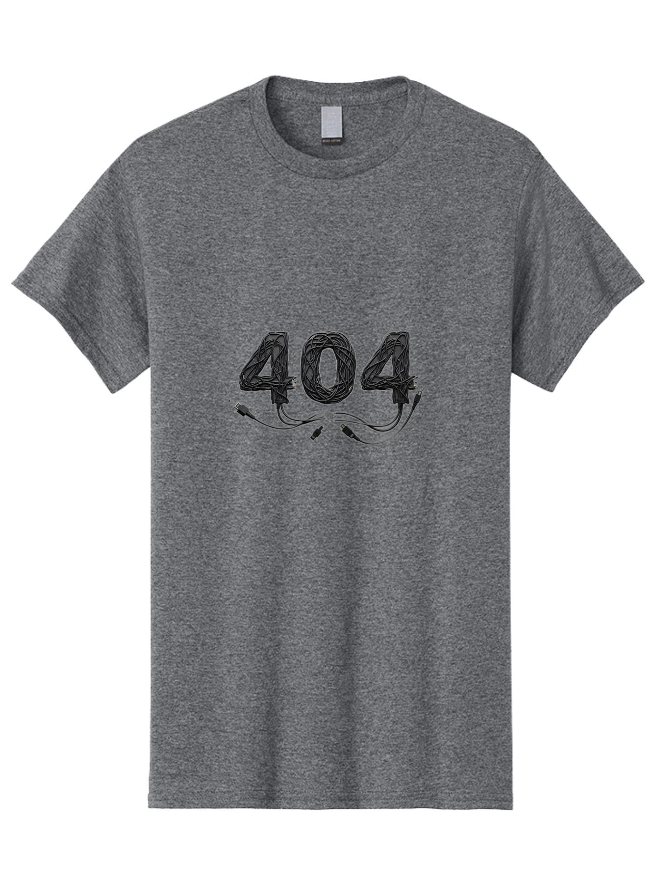 404 Men'S Graphic Tee, 100% Cotton, Comfortable Casual Summer Wear, Machine Washable, 404 Error, Tangled Wires, Cable Mess, Connectivity Issue, Network Problem, Error Message, Digital Glitch, Technology Failure Baa113