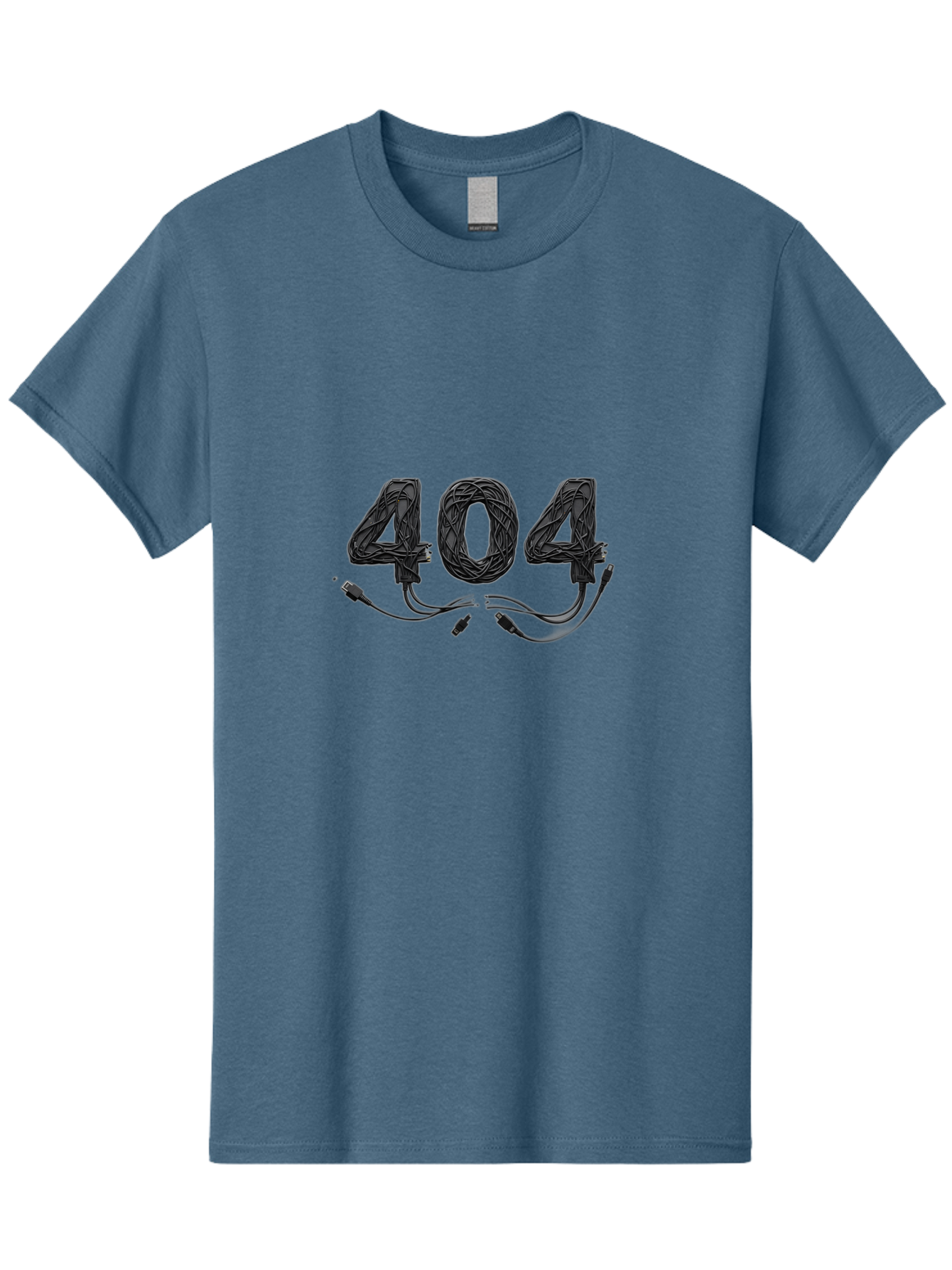 404 Men'S Graphic Tee, 100% Cotton, Comfortable Casual Summer Wear, Machine Washable, 404 Error, Tangled Wires, Cable Mess, Connectivity Issue, Network Problem, Error Message, Digital Glitch, Technology Failure Baa113