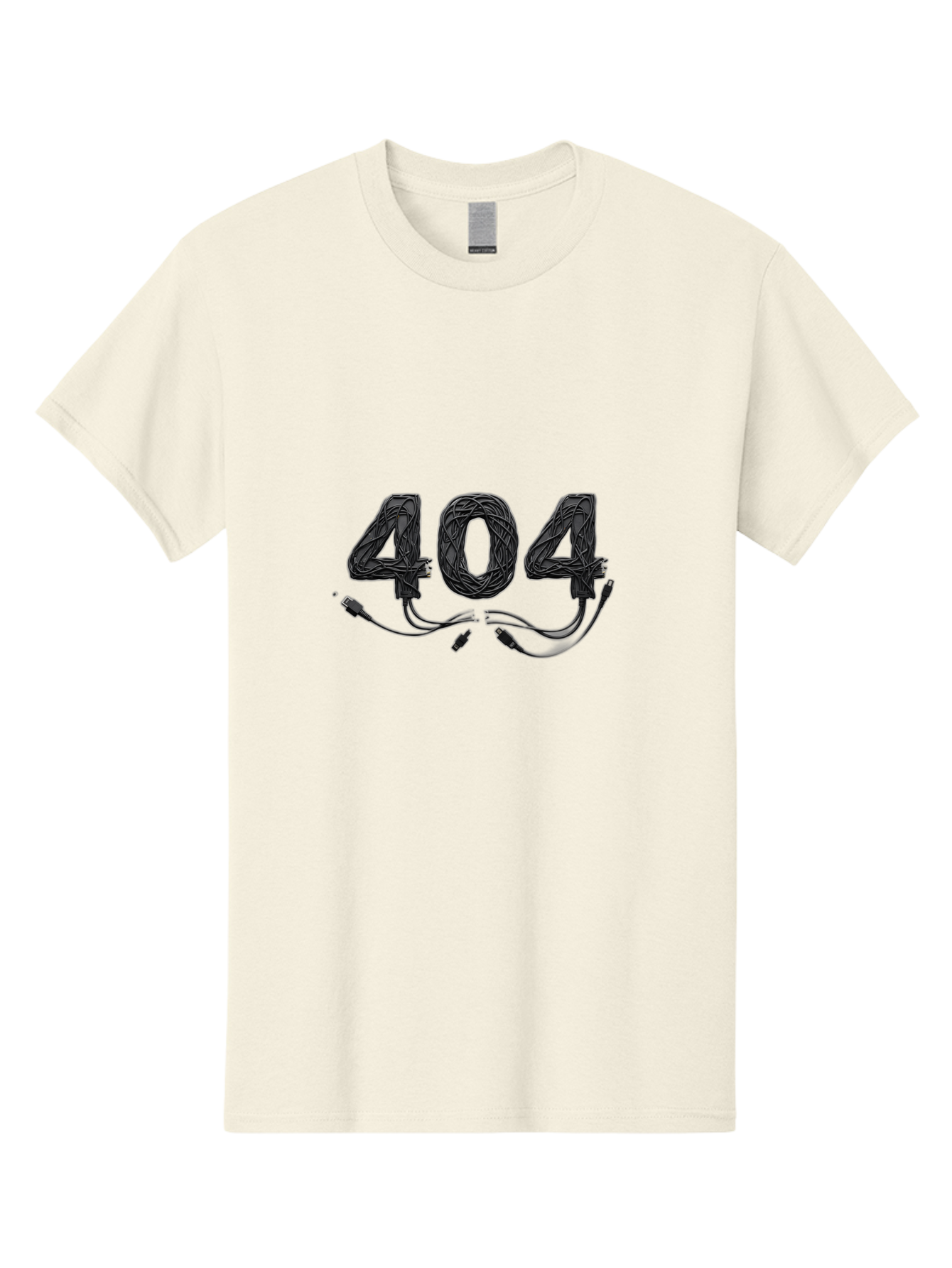 404 Men'S Graphic Tee, 100% Cotton, Comfortable Casual Summer Wear, Machine Washable, 404 Error, Tangled Wires, Cable Mess, Connectivity Issue, Network Problem, Error Message, Digital Glitch, Technology Failure Baa113