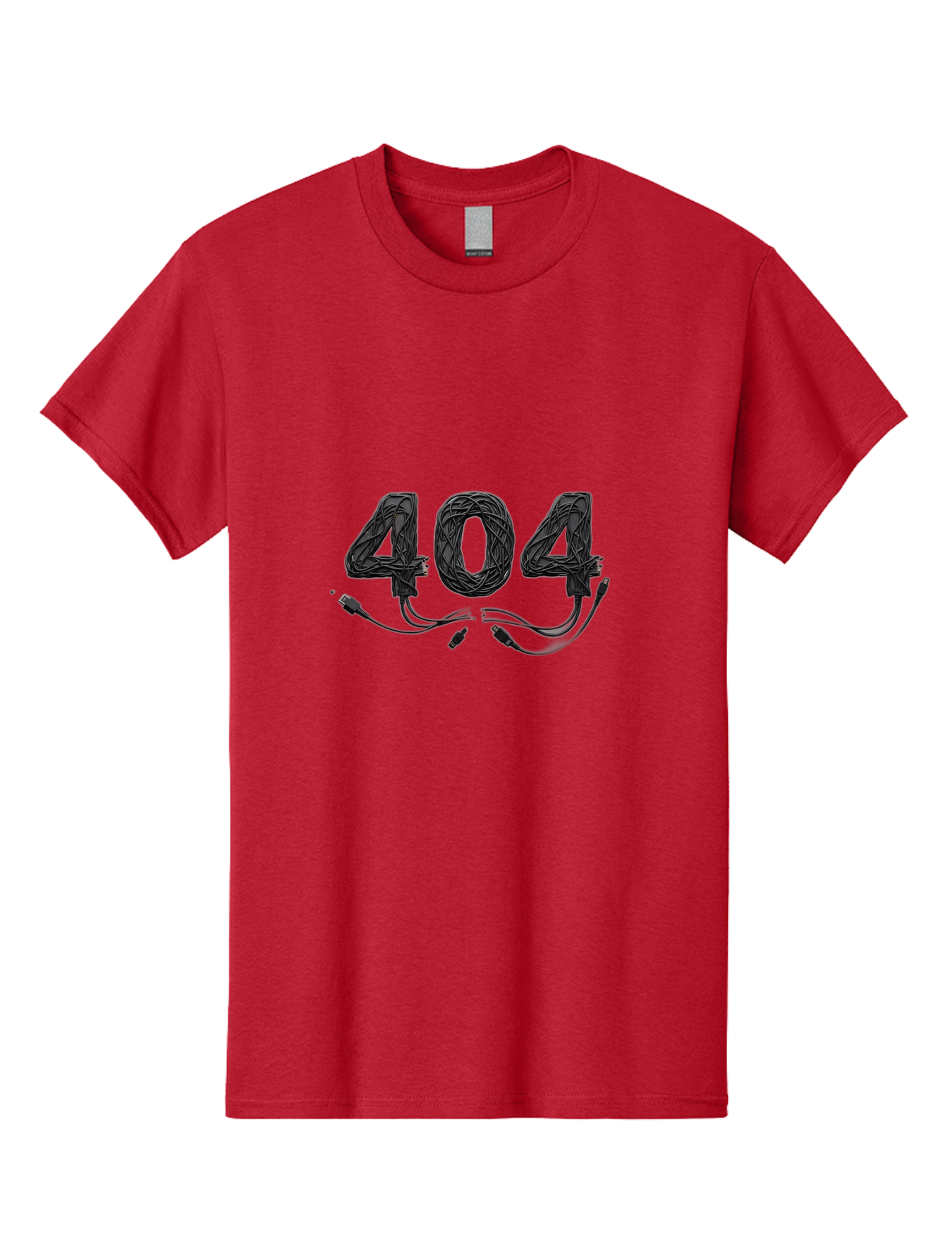 404 Men'S Graphic Tee, 100% Cotton, Comfortable Casual Summer Wear, Machine Washable, 404 Error, Tangled Wires, Cable Mess, Connectivity Issue, Network Problem, Error Message, Digital Glitch, Technology Failure Baa113