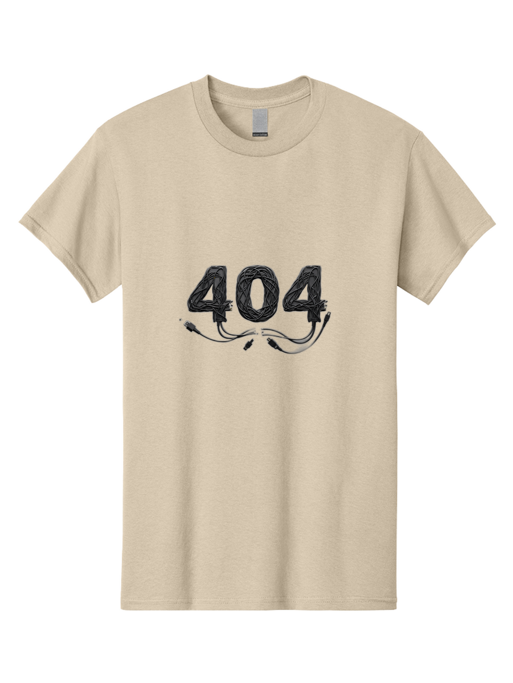 404 Men'S Graphic Tee, 100% Cotton, Comfortable Casual Summer Wear, Machine Washable, 404 Error, Tangled Wires, Cable Mess, Connectivity Issue, Network Problem, Error Message, Digital Glitch, Technology Failure Baa113