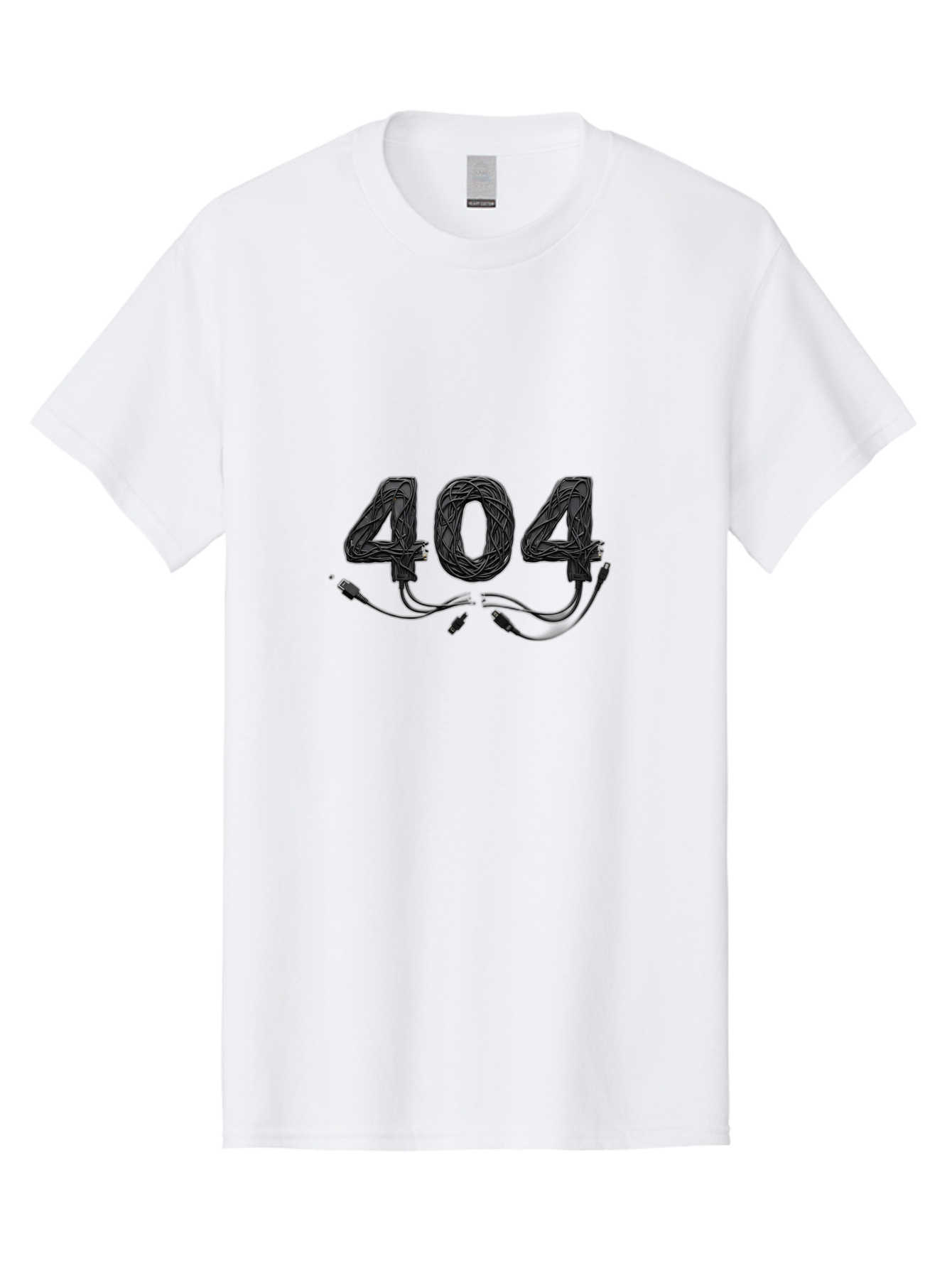 404 Men'S Graphic Tee, 100% Cotton, Comfortable Casual Summer Wear, Machine Washable, 404 Error, Tangled Wires, Cable Mess, Connectivity Issue, Network Problem, Error Message, Digital Glitch, Technology Failure Baa113