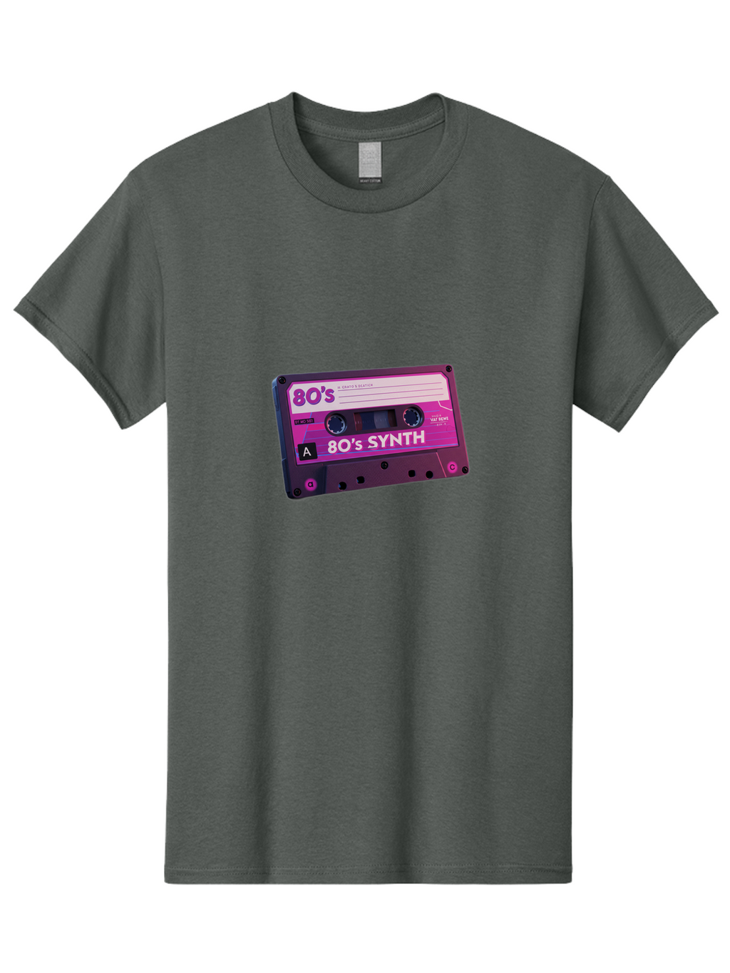 80-S-Synth-Cassette Men'S Graphic Tee, 100% Cotton, Comfortable Casual Summer Wear, Machine Washable, 80'S Synth Music, Vintage Cassette Tape, Retro 80S, Synthwave, Electronic Sound, Cassette Mix, A Side, 80'S Nostalgia, Baa117