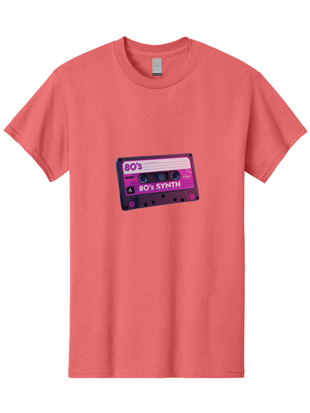 80-S-Synth-Cassette Men'S Graphic Tee, 100% Cotton, Comfortable Casual Summer Wear, Machine Washable, 80'S Synth Music, Vintage Cassette Tape, Retro 80S, Synthwave, Electronic Sound, Cassette Mix, A Side, 80'S Nostalgia, Baa117