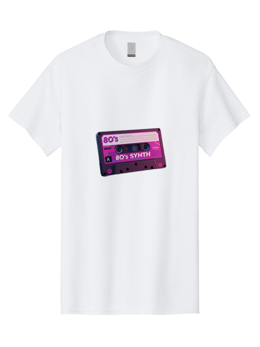 80-S-Synth-Cassette Men'S Graphic Tee, 100% Cotton, Comfortable Casual Summer Wear, Machine Washable, 80'S Synth Music, Vintage Cassette Tape, Retro 80S, Synthwave, Electronic Sound, Cassette Mix, A Side, 80'S Nostalgia, Baa117