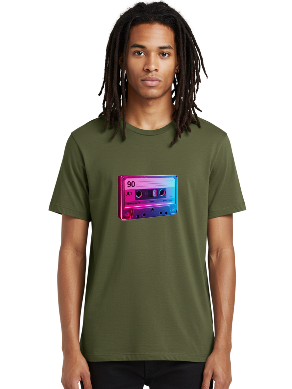 90-A1-Cassette-Tape Men'S Graphic Tee, 100% Cotton, Comfortable Casual Summer Wear, Machine Washable, Retro Cassette Tape, Vintage Music, Nostalgic Technology, 90S Music, A1 Mix Tape, Retro Aesthetics, Vinyl Revival, Music Nostalgia, Baa120
