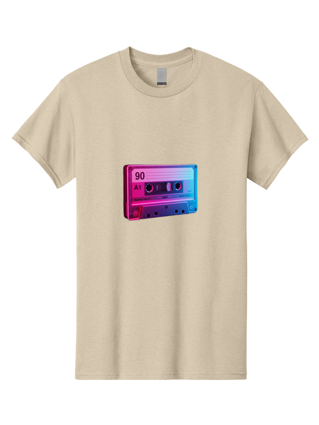 90-A1-Cassette-Tape Men'S Graphic Tee, 100% Cotton, Comfortable Casual Summer Wear, Machine Washable, Retro Cassette Tape, Vintage Music, Nostalgic Technology, 90S Music, A1 Mix Tape, Retro Aesthetics, Vinyl Revival, Music Nostalgia, Baa120