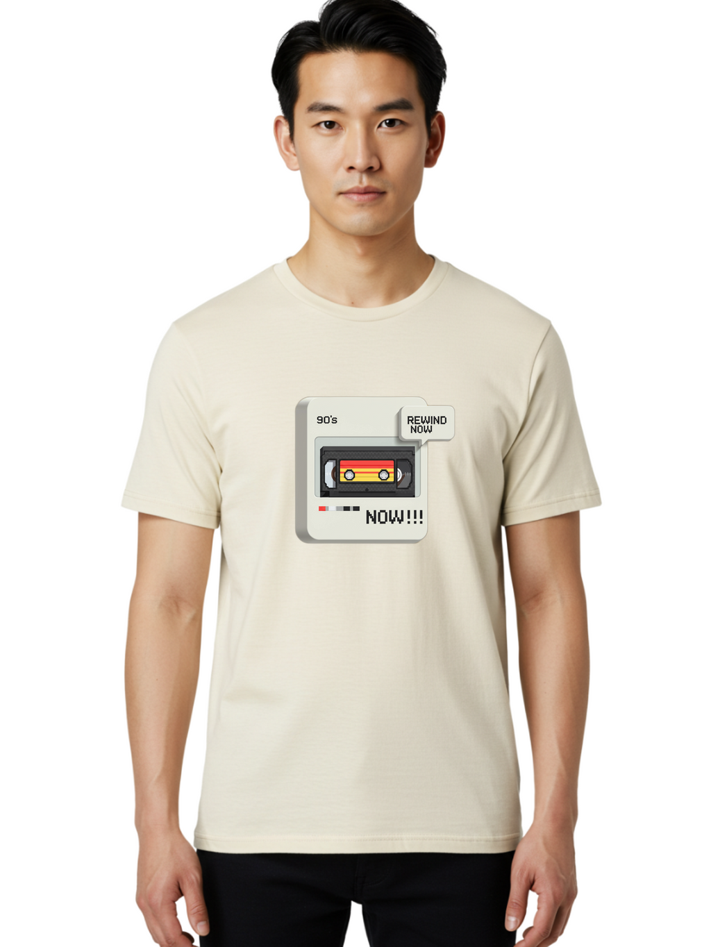 90-S-Rewind Men'S Graphic Tee, 100% Cotton, Comfortable Casual Summer Wear, Machine Washable, Retro Cassette Tape, 90'S Nostalgia, Rewind Now, Vintage Music, Nostalgic Vibes, Retro Technology, Old School Audio, Cassette Player Baa121
