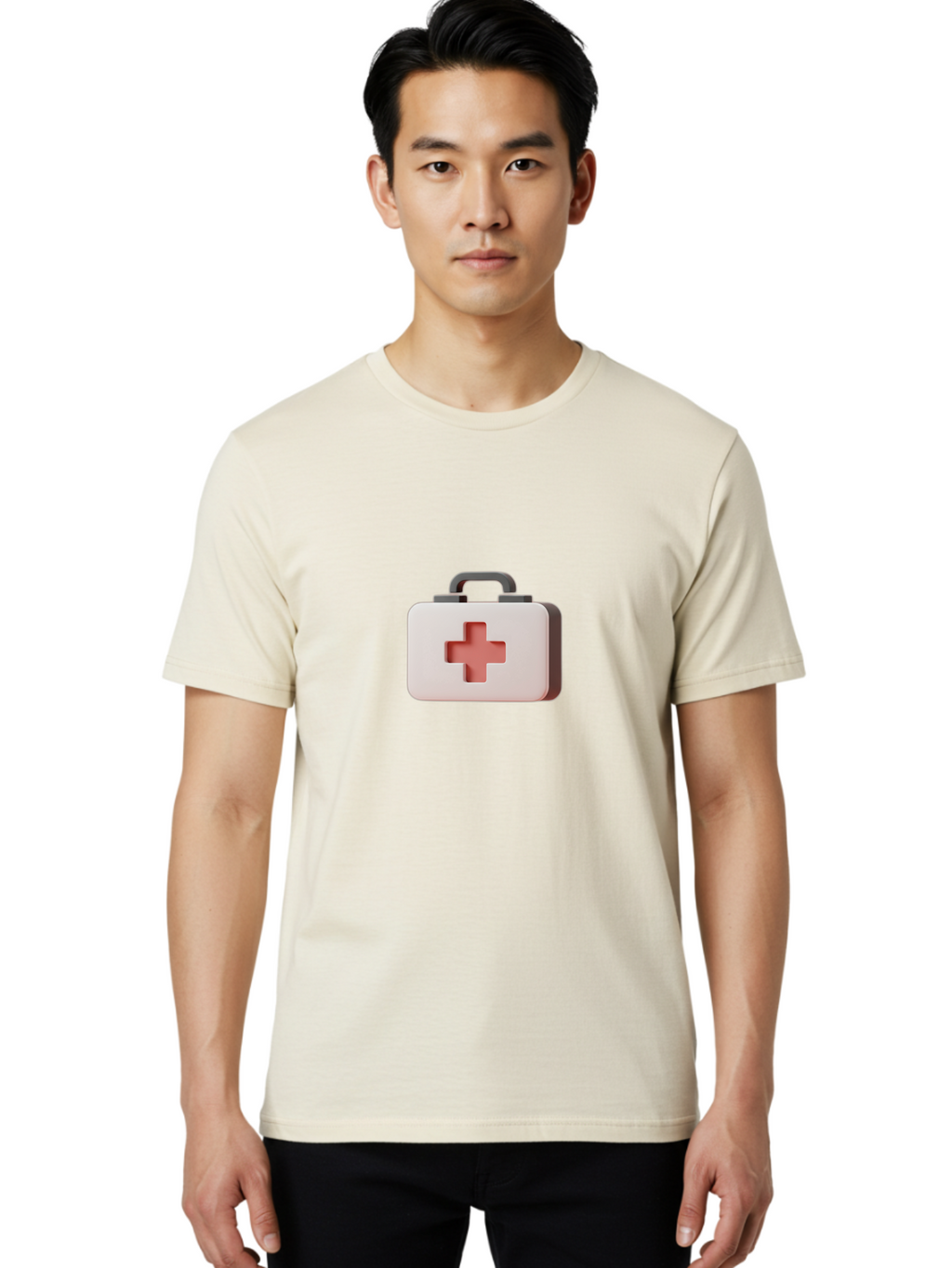 Aid-Kit-2 Men'S Graphic Tee, 100% Cotton, Comfortable Casual Summer Wear, Machine Washable, First Aid Kit, Medical Cross, Health Care, Emergency Response, Medical Symbol, Red Cross Baa125