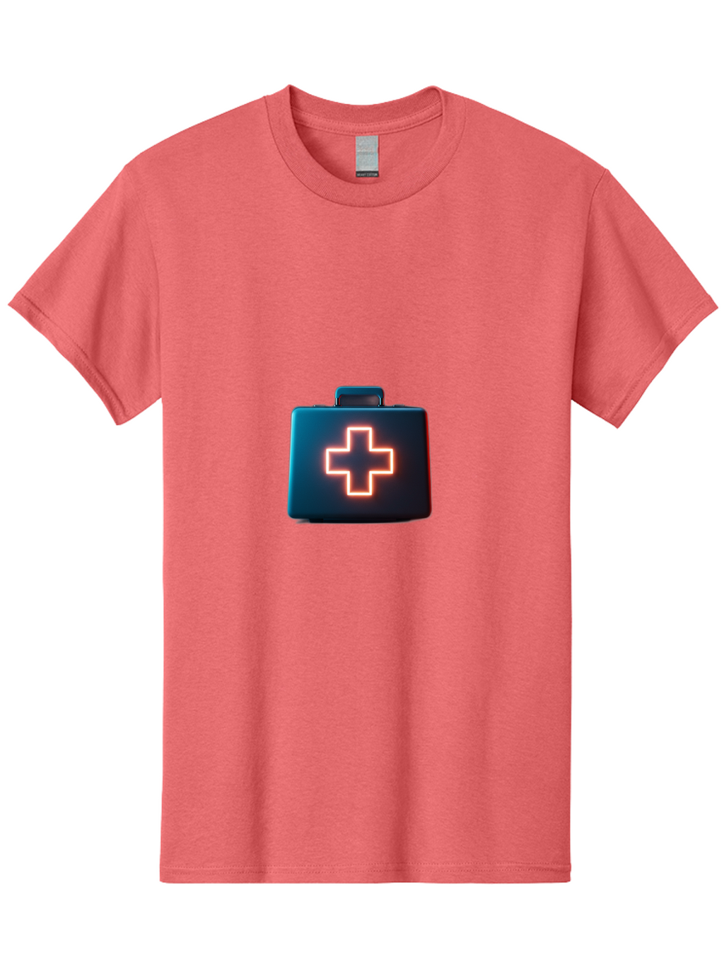 Aid-Kit Men'S Graphic Tee, 100% Cotton, Comfortable Casual Summer Wear, Machine Washable, Medical Kit, First Aid Box, Health Care, Emergency Response, Medical Cross, Neon Sign, 3D Rendering Baa126