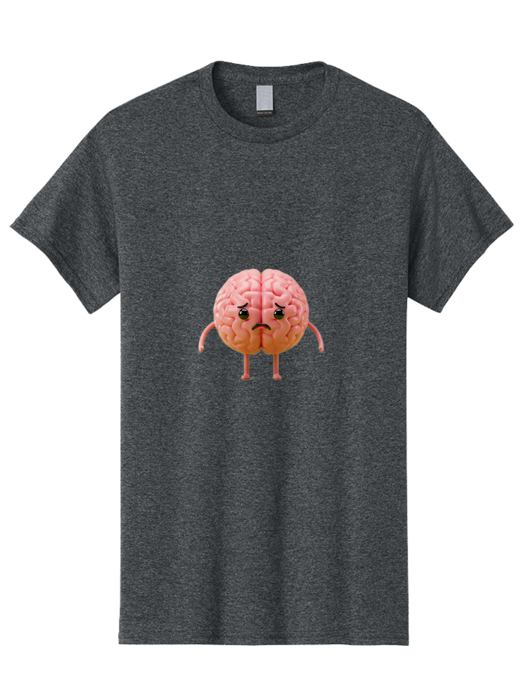 Angry-Brain-2 Men'S Graphic Tee, 100% Cotton, Comfortable Casual Summer Wear, Machine Washable, Cartoon Brain, Angry Face, Frustrated Expression, Anthropomorphic Character, Humorous Illustration, Brain With Attitude, Cognitive Humor, Baa131