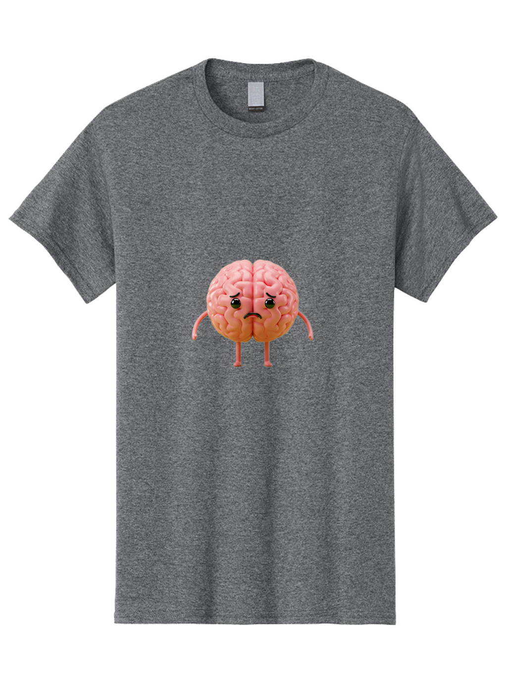 Angry-Brain-2 Men'S Graphic Tee, 100% Cotton, Comfortable Casual Summer Wear, Machine Washable, Cartoon Brain, Angry Face, Frustrated Expression, Anthropomorphic Character, Humorous Illustration, Brain With Attitude, Cognitive Humor, Baa131