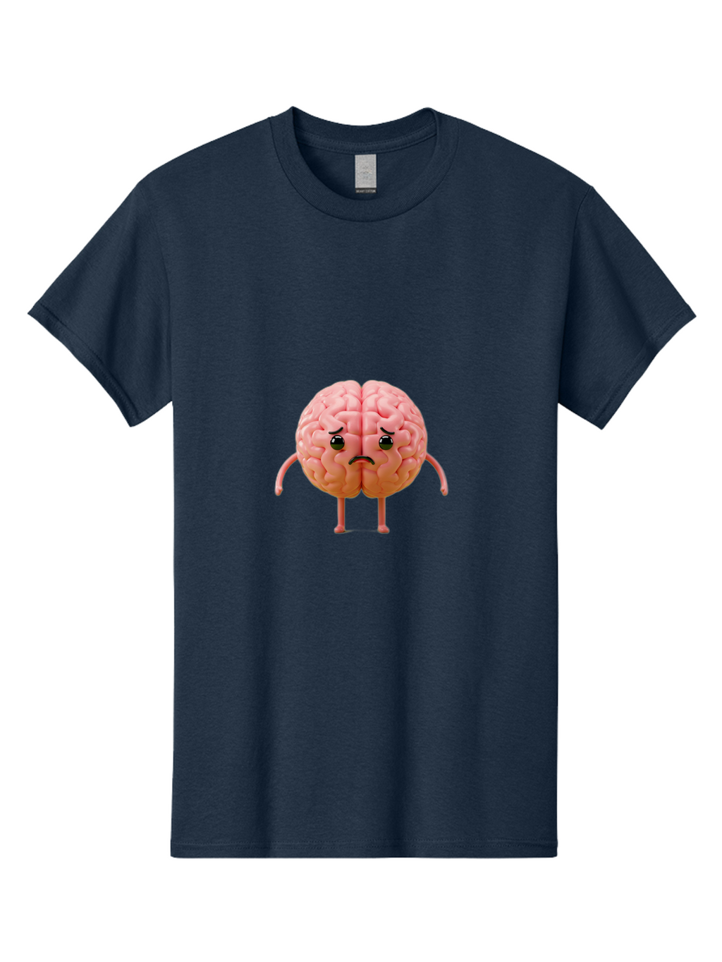 Angry-Brain-2 Men'S Graphic Tee, 100% Cotton, Comfortable Casual Summer Wear, Machine Washable, Cartoon Brain, Angry Face, Frustrated Expression, Anthropomorphic Character, Humorous Illustration, Brain With Attitude, Cognitive Humor, Baa131