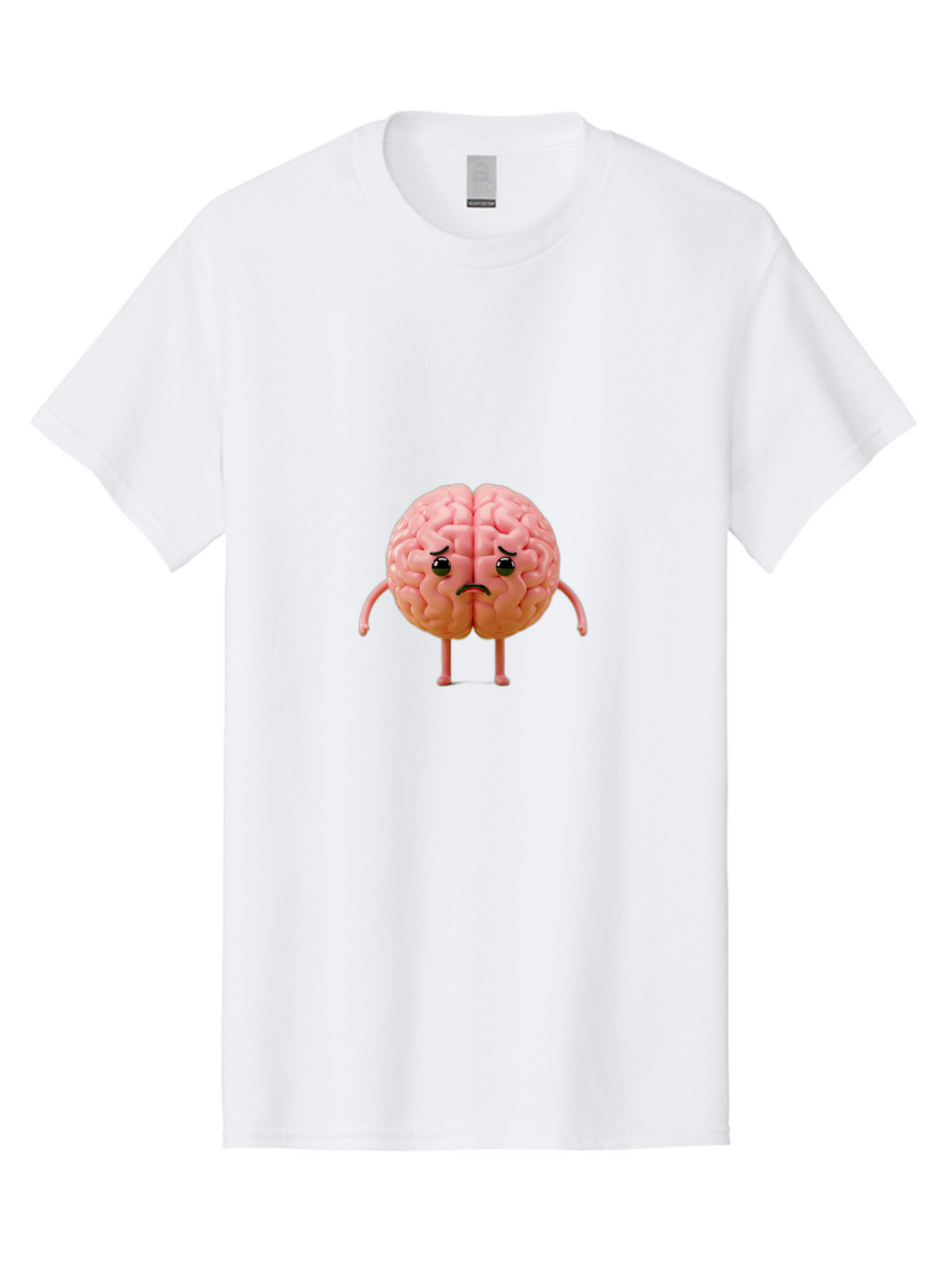 Angry-Brain-2 Men'S Graphic Tee, 100% Cotton, Comfortable Casual Summer Wear, Machine Washable, Cartoon Brain, Angry Face, Frustrated Expression, Anthropomorphic Character, Humorous Illustration, Brain With Attitude, Cognitive Humor, Baa131