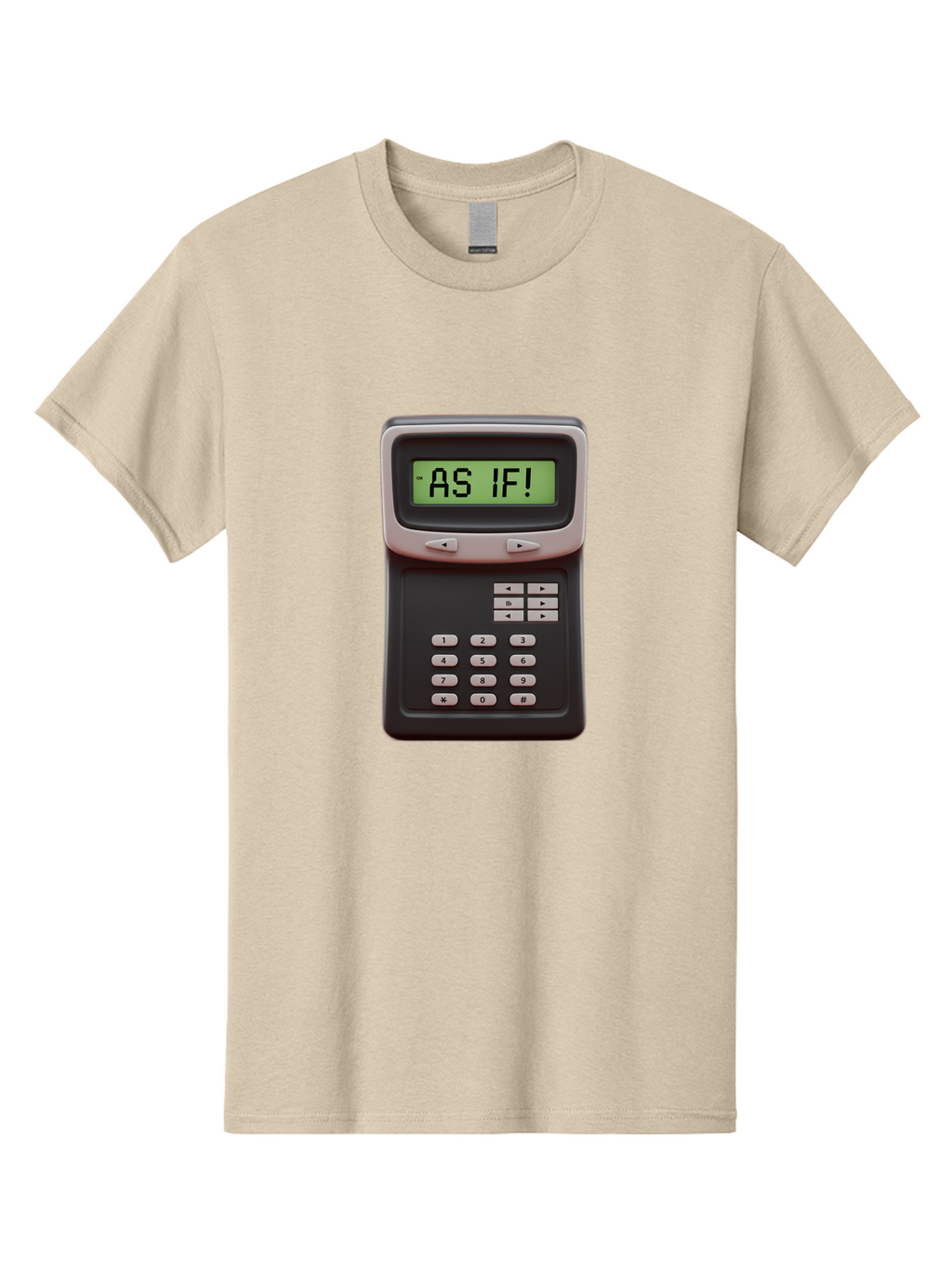 As-If-Calculator Men'S Graphic Tee, 100% Cotton, Comfortable Casual Summer Wear, Machine Washable, Vintage Calculator, Retro Tech, As If! Message, Funny Quote, Nostalgic Design, Old School Electronics, Humor, Sass, Meme Inspiration Baa142