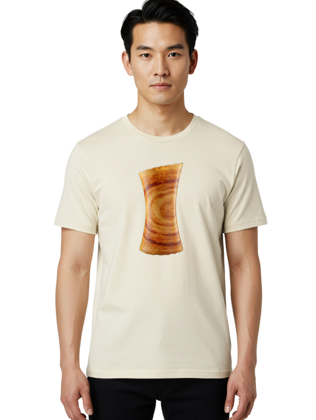Bacon-Strip Men'S Graphic Tee, 100% Cotton, Comfortable Casual Summer Wear, Machine Washable, Crispy Bacon, Fried Meat, Savory Snack, Breakfast Food, Browned Edges, Appetizing Strip, Delicious Bacon Strip Baa144