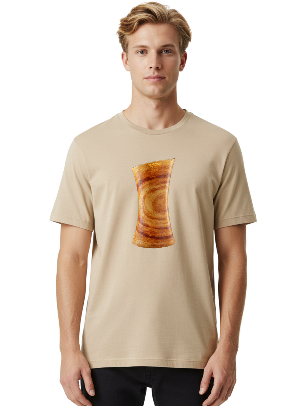Bacon-Strip Men'S Graphic Tee, 100% Cotton, Comfortable Casual Summer Wear, Machine Washable, Crispy Bacon, Fried Meat, Savory Snack, Breakfast Food, Browned Edges, Appetizing Strip, Delicious Bacon Strip Baa144