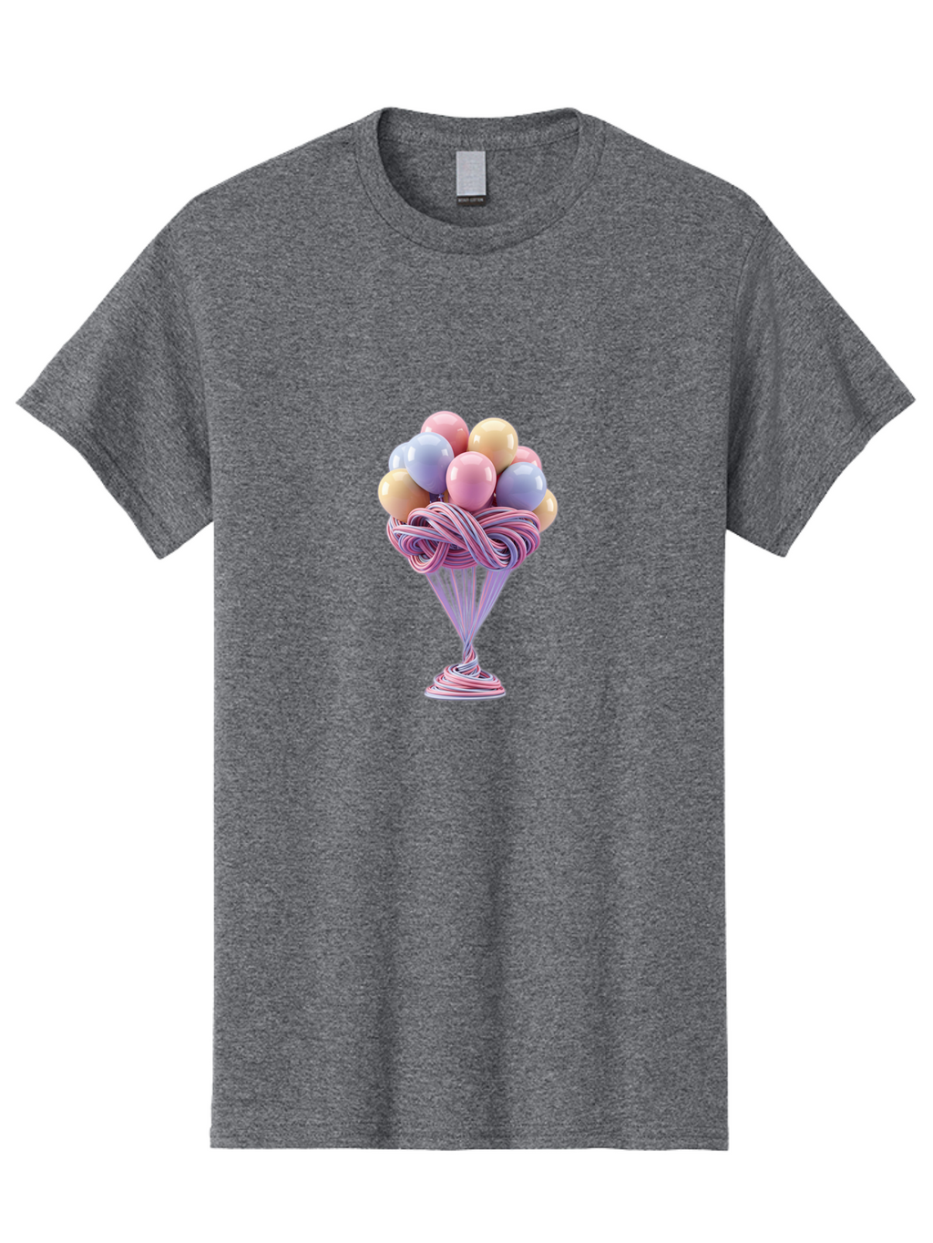 Balloons-In-Funnel Men'S Graphic Tee, 100% Cotton, Comfortable Casual Summer Wear, Machine Washable, Pastel Balloons, Colorful Balloons, Balloons In Glass, Twisted Ribbons, Festive Decoration, Party Decor, Celebratory Balloons, Vibrant Colors Baa146