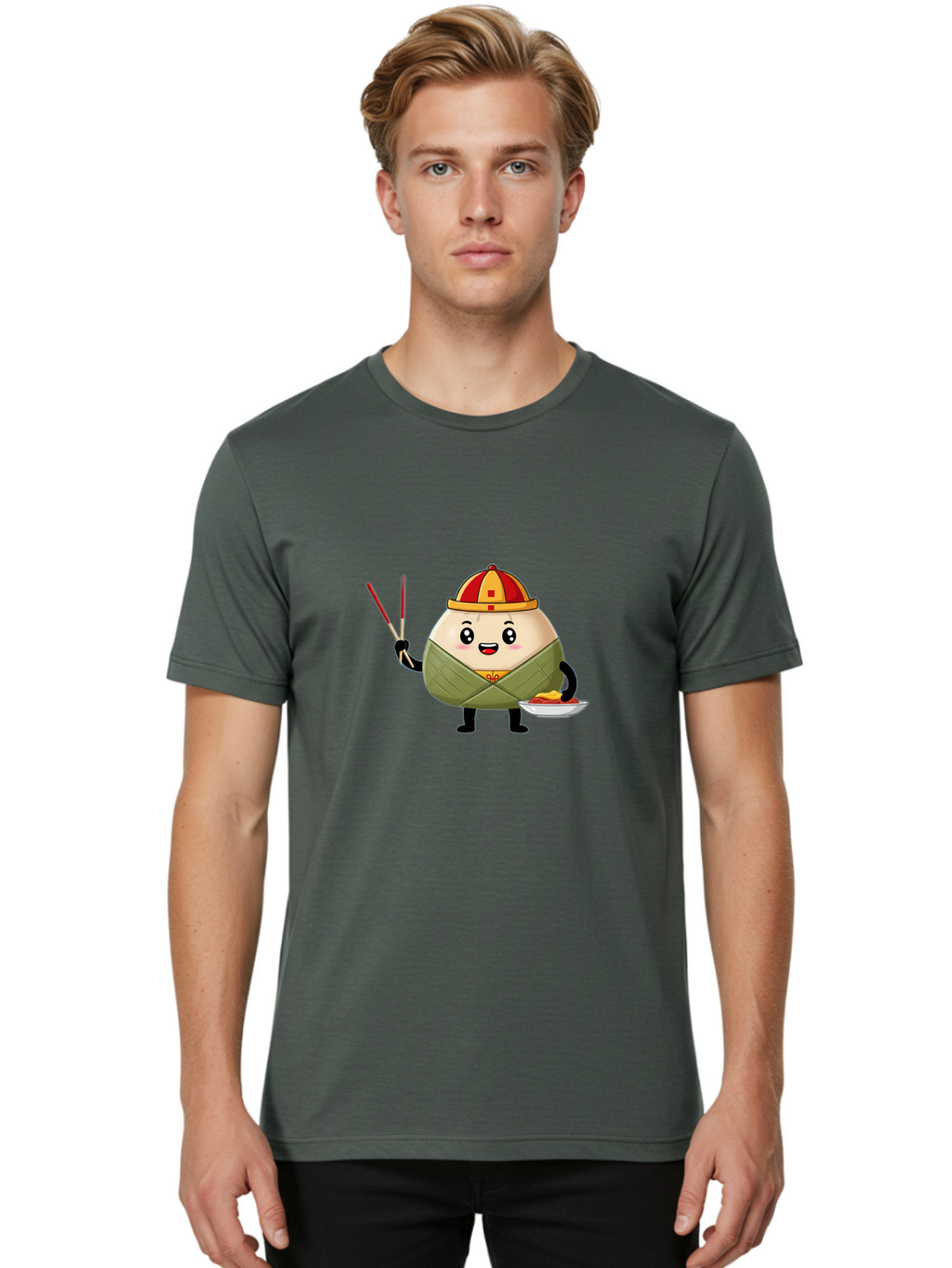 Banh-Chung Men'S Graphic Tee, 100% Cotton, Comfortable Casual Summer Wear, Machine Washable, Vietnamese Traditional Food, Bánh Ch?ng, Rice Cake, Festive Dish, Cultural Heritage, Tet Celebration, Asian Cuisine, Traditional Recipe Baa151