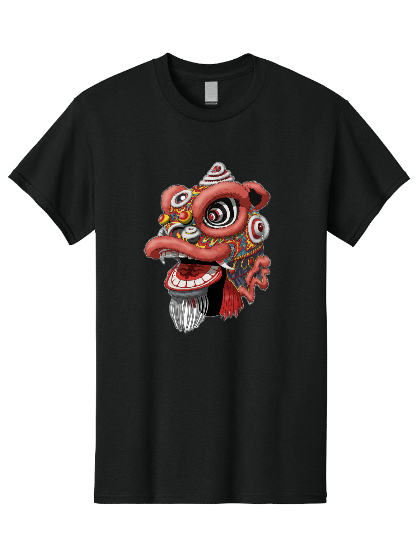 Barong-Mask Men'S Graphic Tee, 100% Cotton, Comfortable Casual Summer Wear, Machine Washable, Balinese Barong Mask, Barong Dance, Traditional Mask, Cultural Heritage, Mythological Creature, Vibrant Colors, Intricate Designs, Sharp Teeth, Baa154