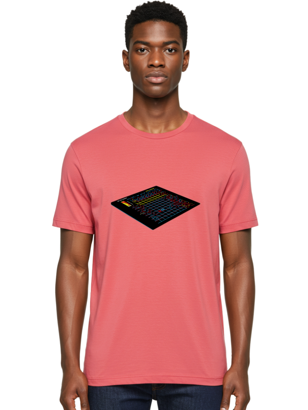 Battleship-Game-Board Men'S Graphic Tee, 100% Cotton, Comfortable Casual Summer Wear, Machine Washable, Battleship Game, Naval Combat, Strategy Game, Grid Layout, Battleship Theme, Game Board, Strategy Board Game, Naval Warfare, Classic Game, Baa155