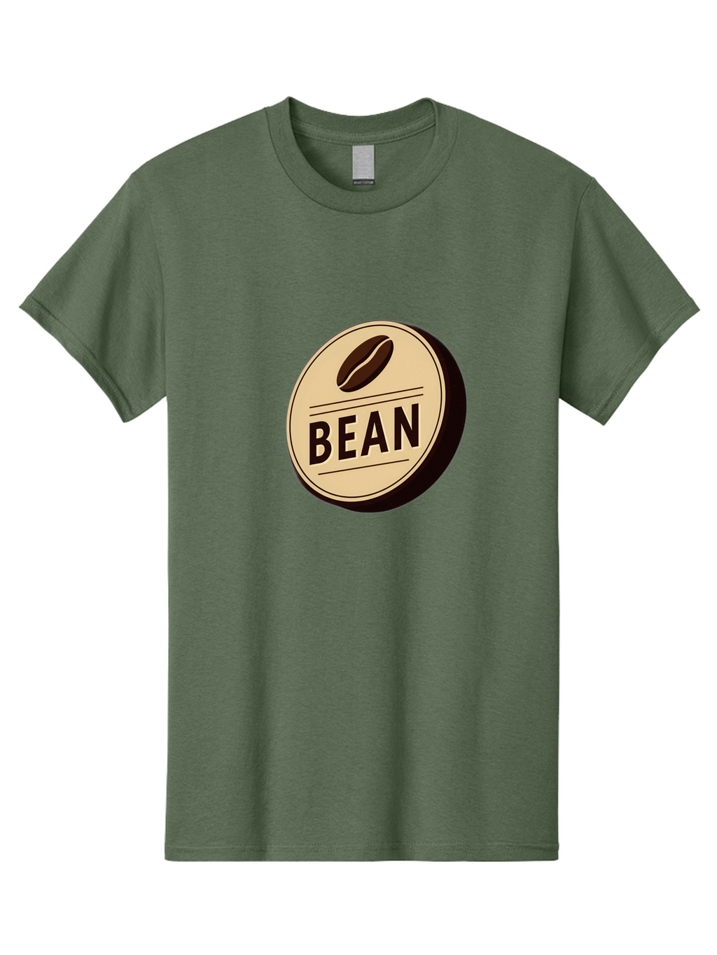 Bean Men'S Graphic Tee, 100% Cotton, Comfortable Casual Summer Wear, Machine Washable, Coffee Bean Label, Coffee Branding, Coffee Logo, Coffee Design, Minimalist Style, Simple Typography, Coffee Theme, Coffee Culture Baa156