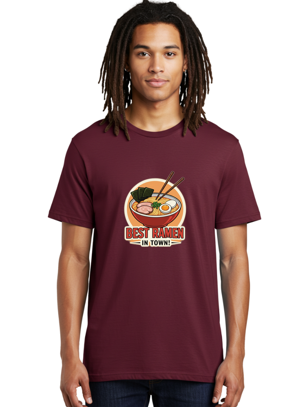 Best-Ramen Men'S Graphic Tee, 100% Cotton, Comfortable Casual Summer Wear, Machine Washable, Ramen Bowl, Noodles, Egg, Meat Slices, Seaweed, Chopsticks, Best Ramen, Foodie, Japanese Cuisine, Delicious Meal, Savory Flavors, Appetizing Dish Baa158