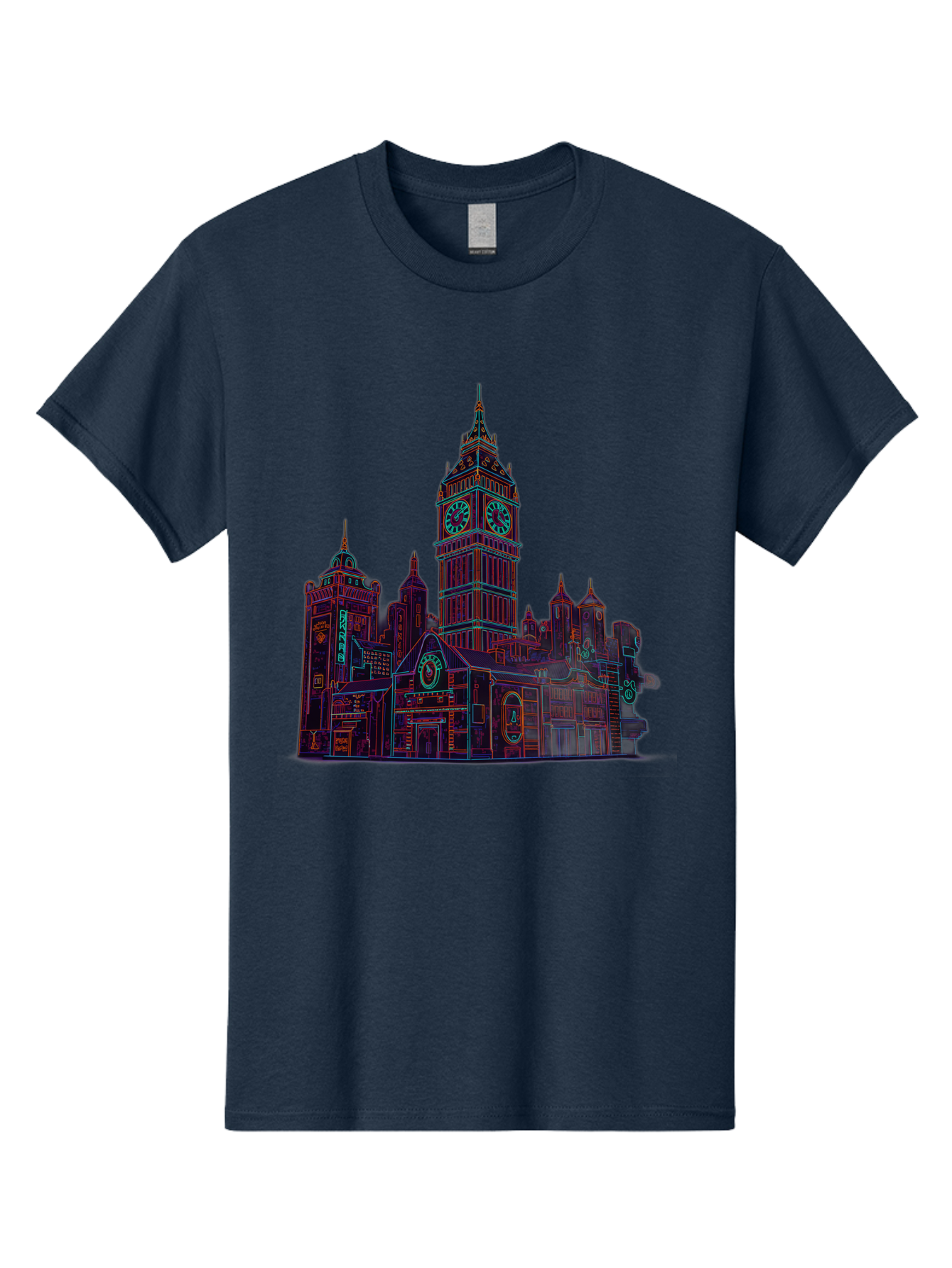 Big-Ben Men'S Graphic Tee, 100% Cotton, Comfortable Casual Summer Wear, Machine Washable, Big Ben, London Landmark, Clock Tower, Iconic Architecture, Gothic Style, Historic Building, Tourist Attraction, Cityscape, Urban Scene, Famous Monument, Baa160