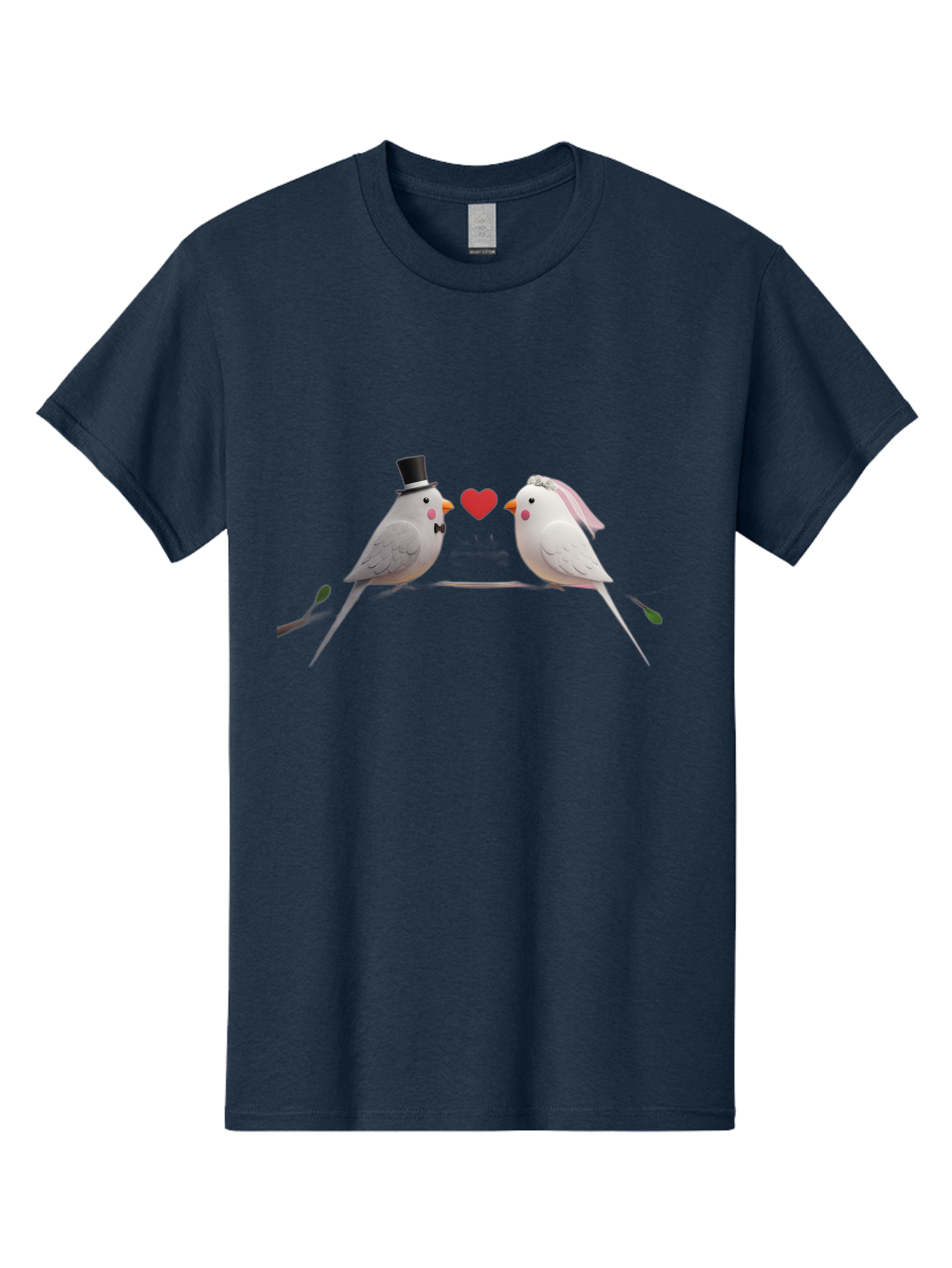 Birds-In-Love Men'S Graphic Tee, 100% Cotton, Comfortable Casual Summer Wear, Machine Washable, Paper Birds, Origami Art, Cute Couple, Wedding Theme, Love Heart, Wedding Decorations, Romantic Ambiance, Handmade Crafts, Valentines Day Gift Baa162