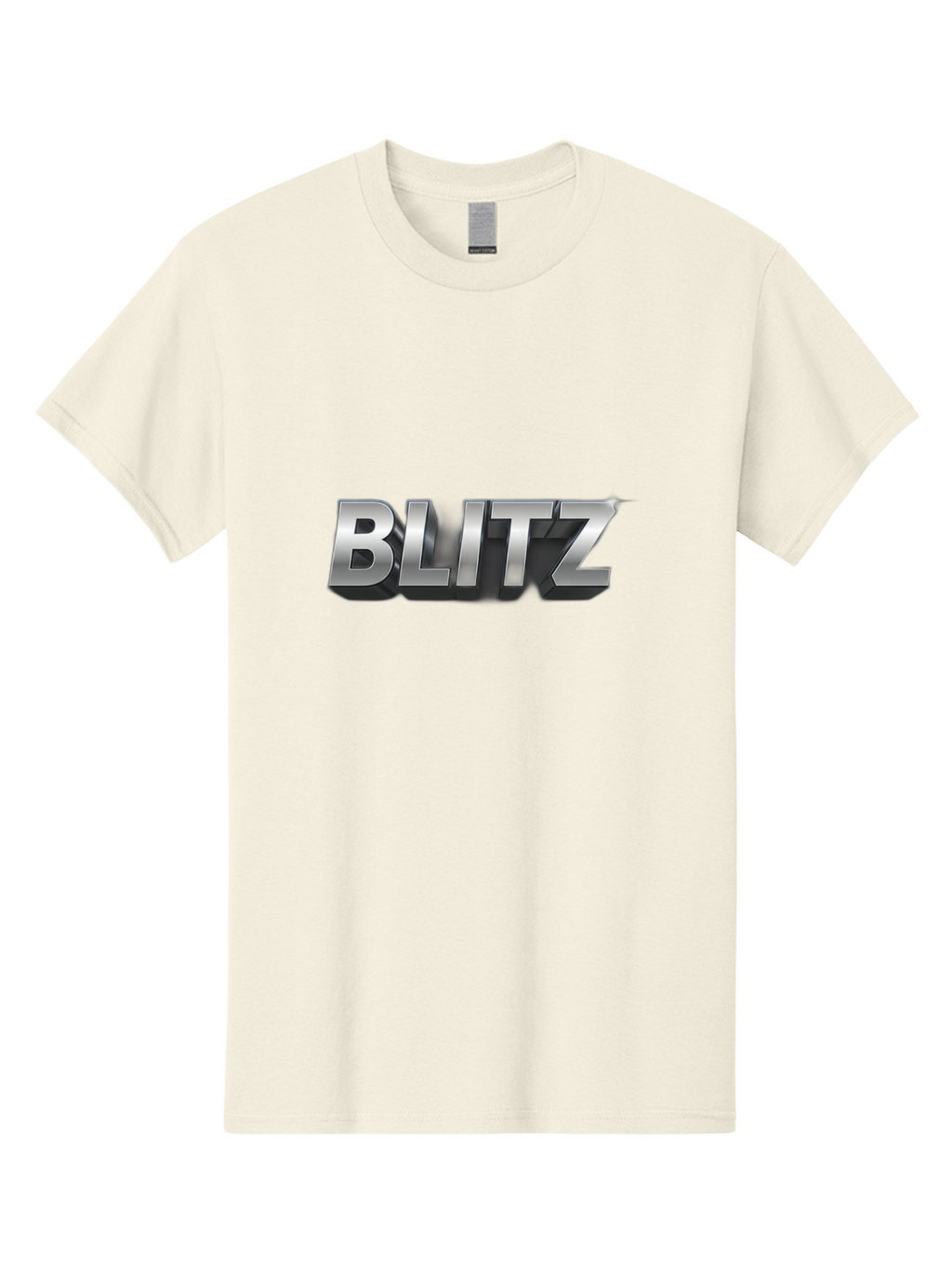Blitz Men'S Graphic Tee, 100% Cotton, Comfortable Casual Summer Wear, Machine Washable, Silver Metallic Text, 3D Effect, High Energy, Bold Typography, Modern Design, Intense, Dynamic, Futuristic Style Baa168