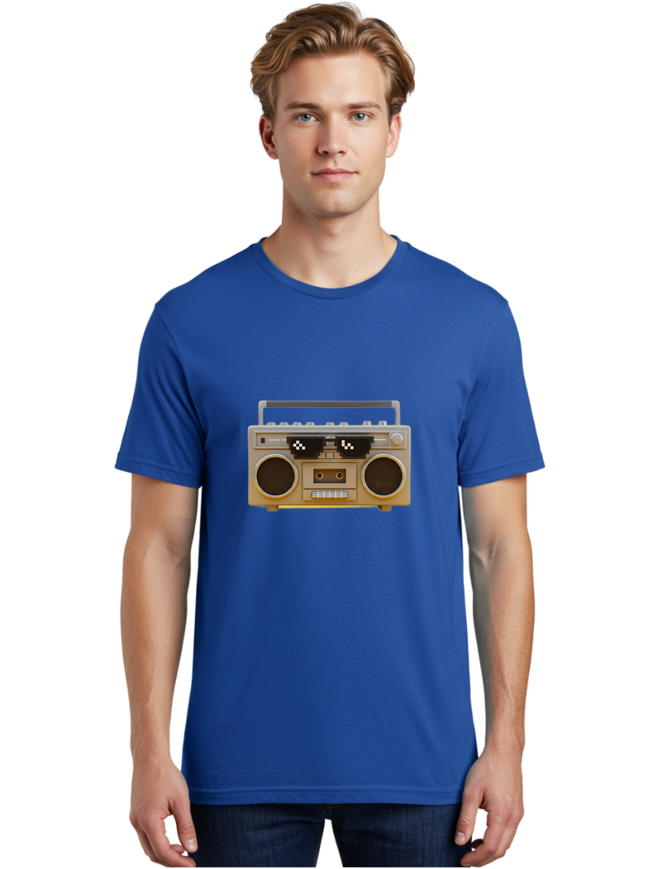 Boombox-2 Men'S Graphic Tee, 100% Cotton, Comfortable Casual Summer Wear, Machine Washable, Retro Boombox, Cassette Player, 80S Music, Vintage Electronics, Portable Music Player, Nostalgic Tech, Pixel Art, Cassette Tape Baa183