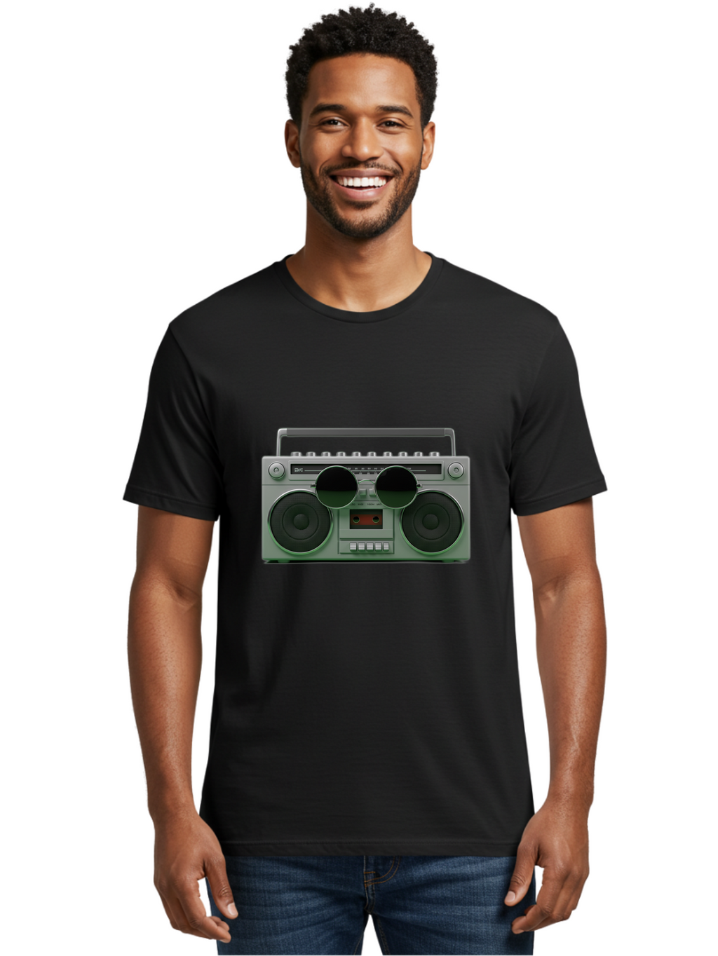 Boombox-3 Men'S Graphic Tee, 100% Cotton, Comfortable Casual Summer Wear, Machine Washable, Retro Boombox, Vintage Audio Equipment, Cassette Player, Portable Music, Nostalgic Technology, Retro Music Player, 80S Music Gear, Baa184