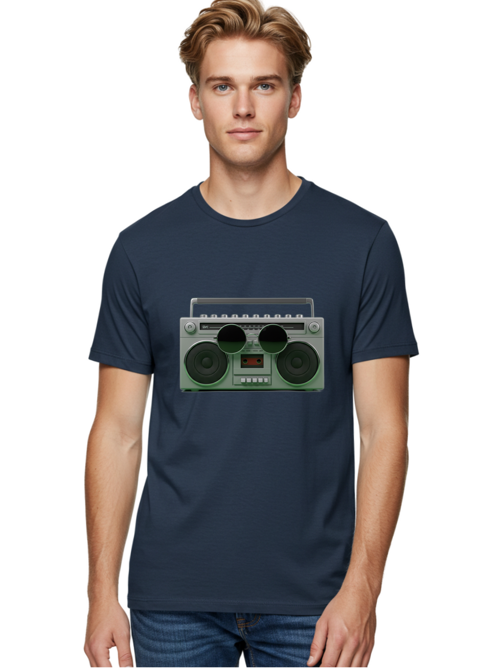 Boombox-3 Men'S Graphic Tee, 100% Cotton, Comfortable Casual Summer Wear, Machine Washable, Retro Boombox, Vintage Audio Equipment, Cassette Player, Portable Music, Nostalgic Technology, Retro Music Player, 80S Music Gear, Baa184