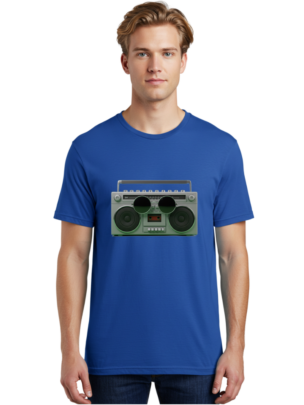 Boombox-3 Men'S Graphic Tee, 100% Cotton, Comfortable Casual Summer Wear, Machine Washable, Retro Boombox, Vintage Audio Equipment, Cassette Player, Portable Music, Nostalgic Technology, Retro Music Player, 80S Music Gear, Baa184