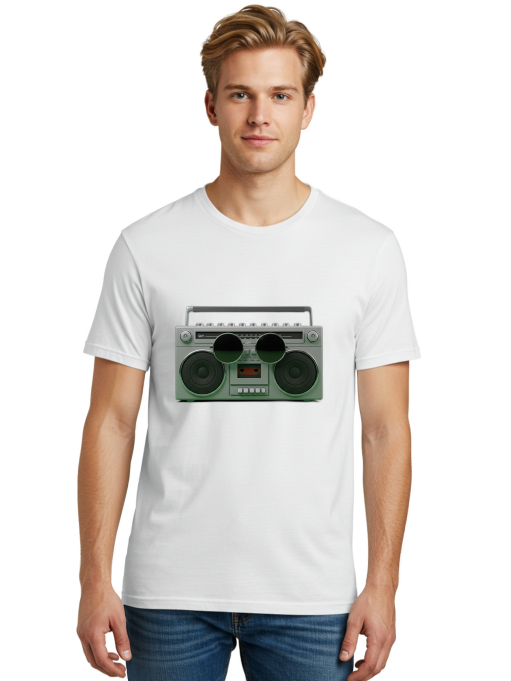 Boombox-3 Men'S Graphic Tee, 100% Cotton, Comfortable Casual Summer Wear, Machine Washable, Retro Boombox, Vintage Audio Equipment, Cassette Player, Portable Music, Nostalgic Technology, Retro Music Player, 80S Music Gear, Baa184