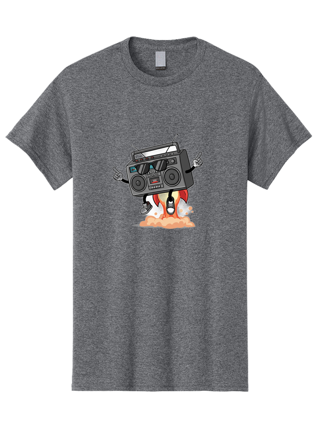 Boombox-4 Men'S Graphic Tee, 100% Cotton, Comfortable Casual Summer Wear, Machine Washable, Retro Boombox, Cartoon Character, Dj Stereo, Funky Music, Dancing Boombox, Rock On Gesture, Retro Technology, Cassette Tape, Loud Music, Fun Graphics, Baa185