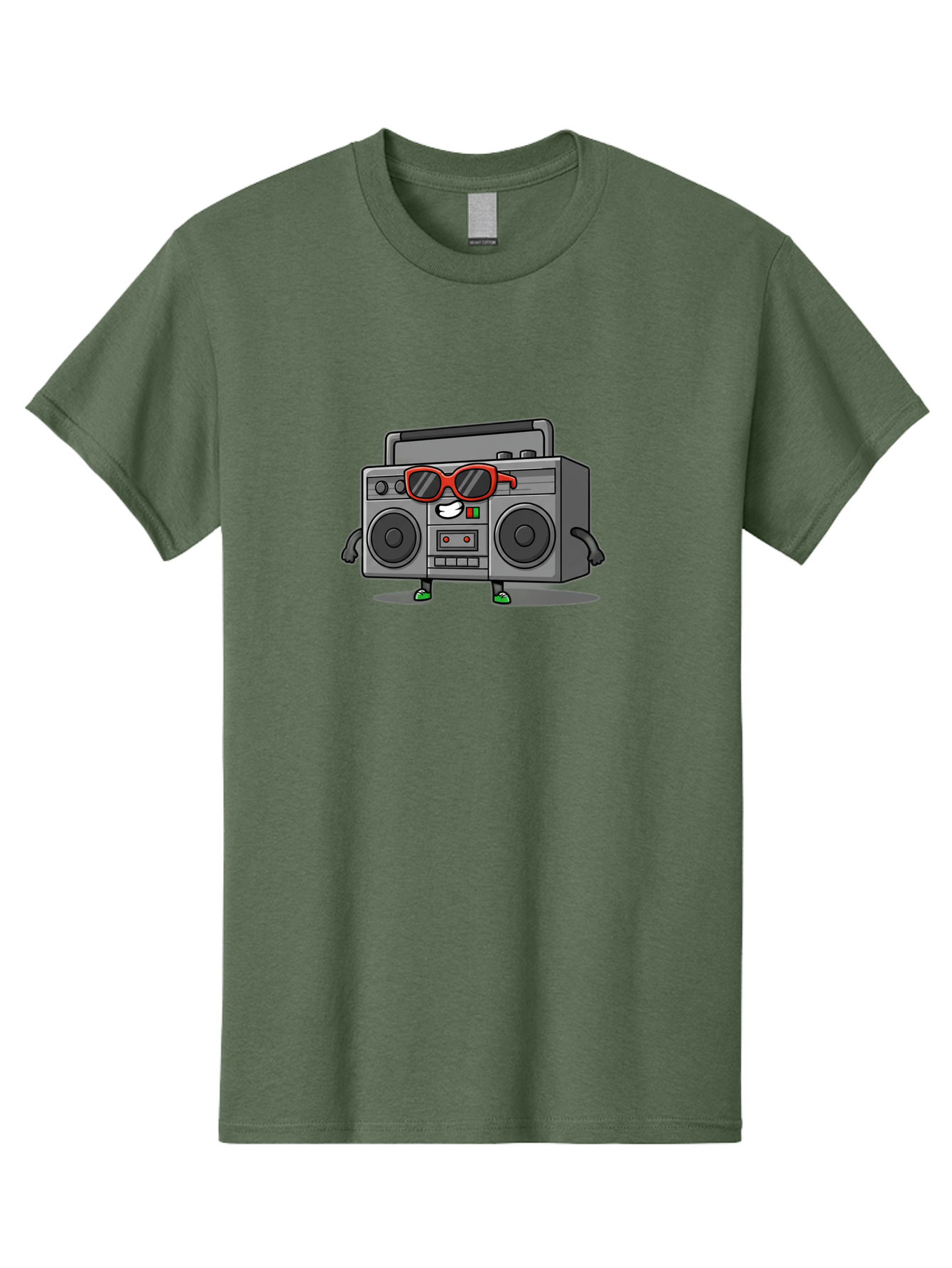 Boombox-6 Men'S Graphic Tee, 100% Cotton, Comfortable Casual Summer Wear, Machine Washable, Cartoon Boombox, Sunglasses, Retro Style, Music Lover, Fun Character, Cassette Player, Animated Electronics, Nostalgic Vibe, Playful Design, Baa187