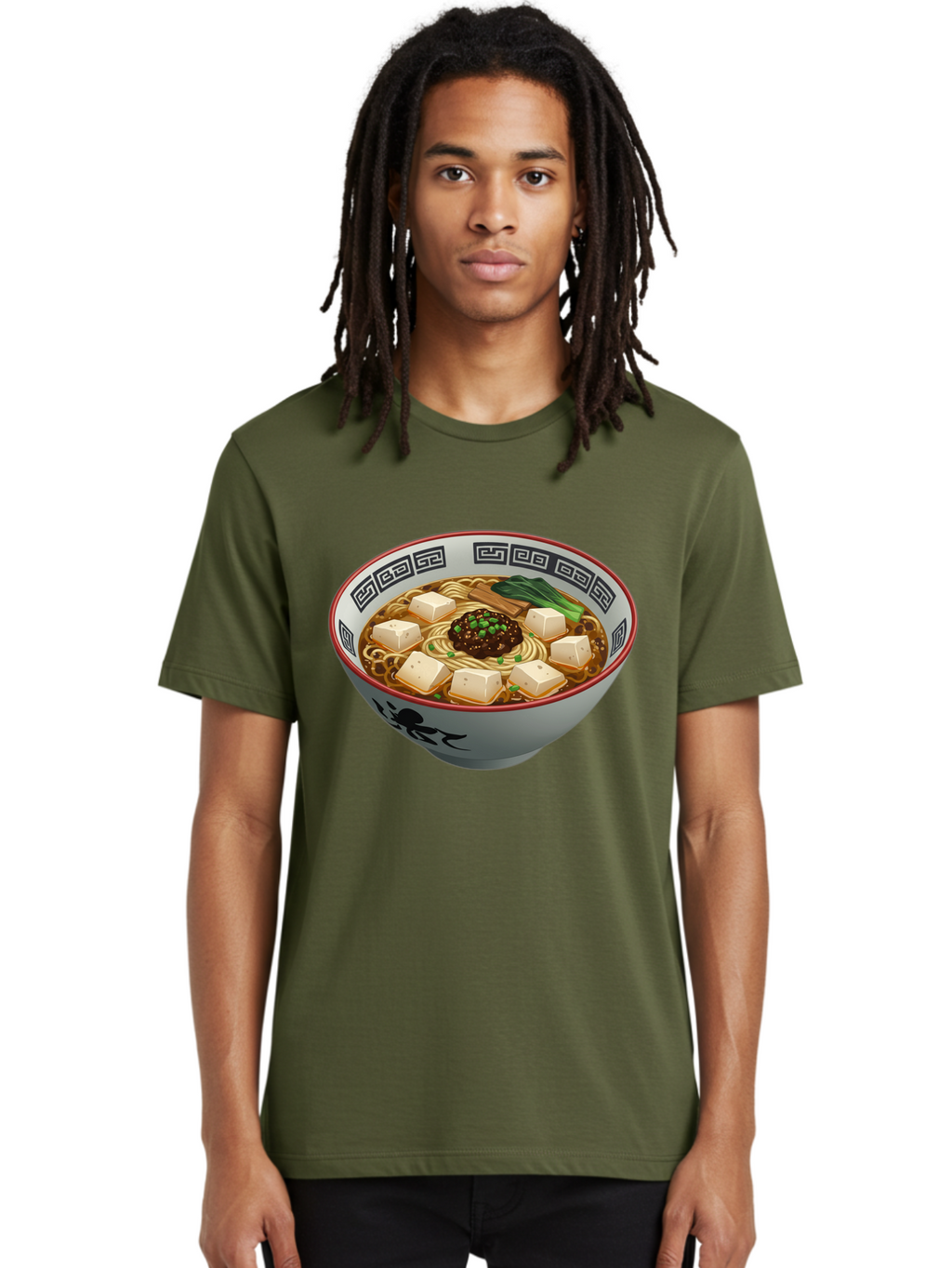 Bowl-Of-Ramen-2 Men'S Graphic Tee, 100% Cotton, Comfortable Casual Summer Wear, Machine Washable, Ramen Noodles, Noodle Soup, Japanese Cuisine, Tofu, Bok Choy, Savory Broth, Asian-Inspired, Delicious Meal, Comforting Food, Hot Soup, Baa198