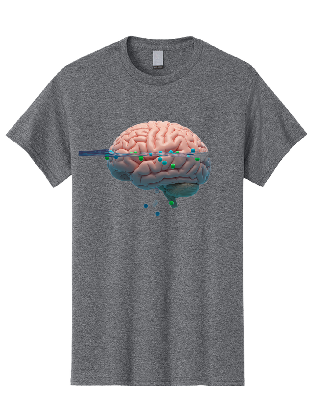 Brain-Being-Siphoned Men'S Graphic Tee, 100% Cotton, Comfortable Casual Summer Wear, Machine Washable, Human Brain, Neuroscience, Cognitive Function, Neurological Research, Brain Health, Neural Activity, Science Illustration, Medical Art, Baa205