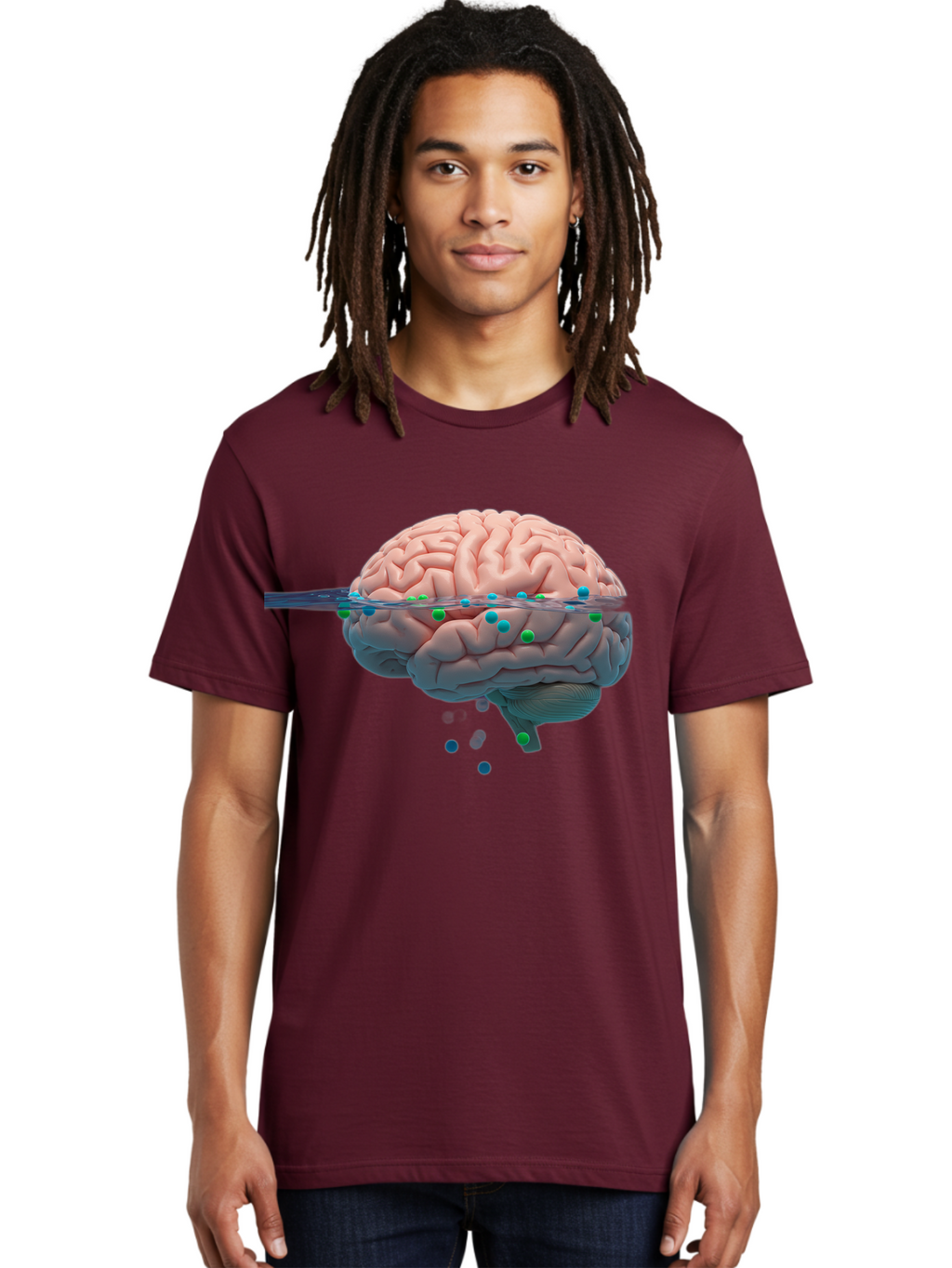 Brain-Being-Siphoned Men'S Graphic Tee, 100% Cotton, Comfortable Casual Summer Wear, Machine Washable, Human Brain, Neuroscience, Cognitive Function, Neurological Research, Brain Health, Neural Activity, Science Illustration, Medical Art, Baa205
