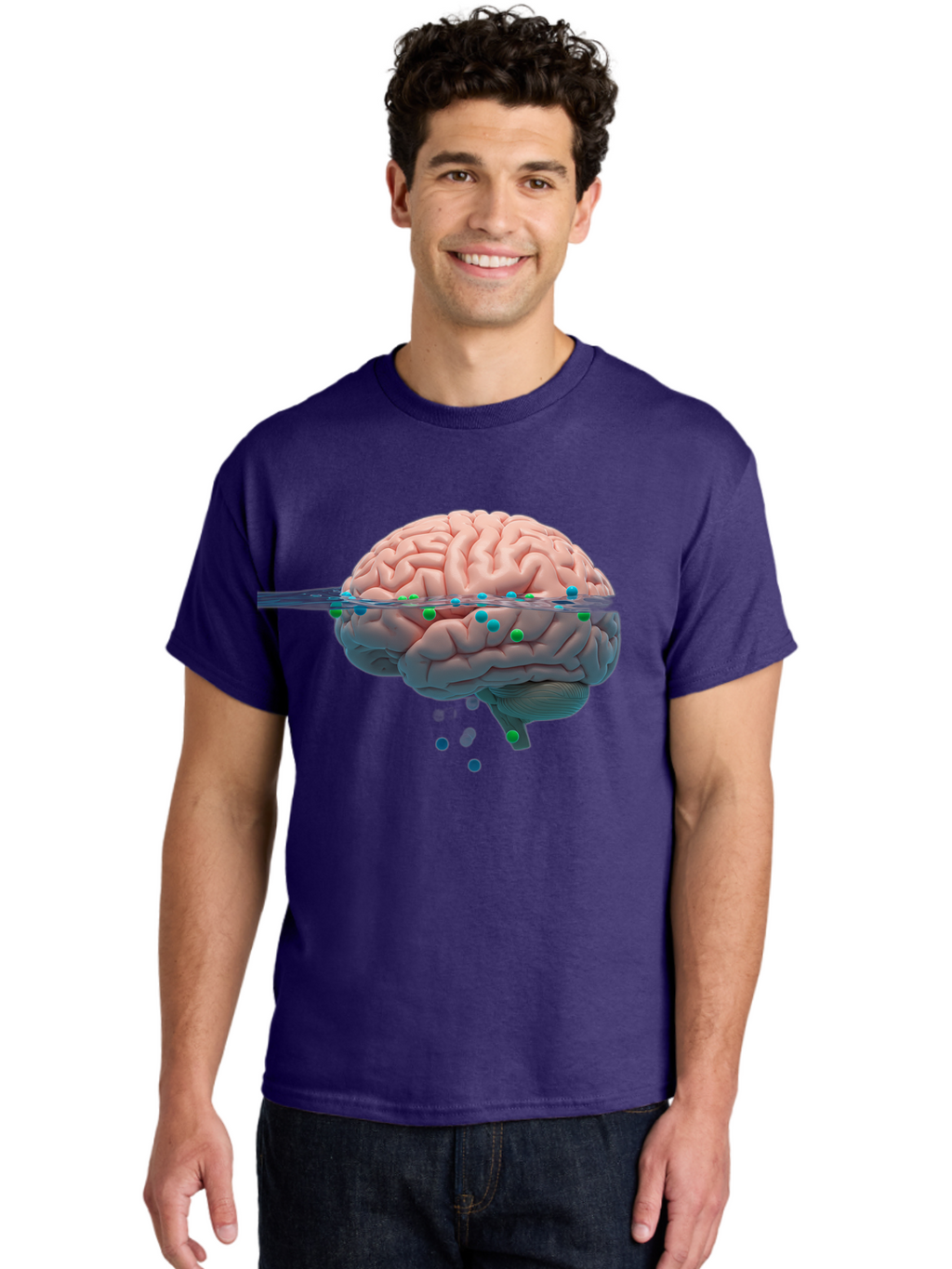 Brain-Being-Siphoned Men'S Graphic Tee, 100% Cotton, Comfortable Casual Summer Wear, Machine Washable, Human Brain, Neuroscience, Cognitive Function, Neurological Research, Brain Health, Neural Activity, Science Illustration, Medical Art, Baa205